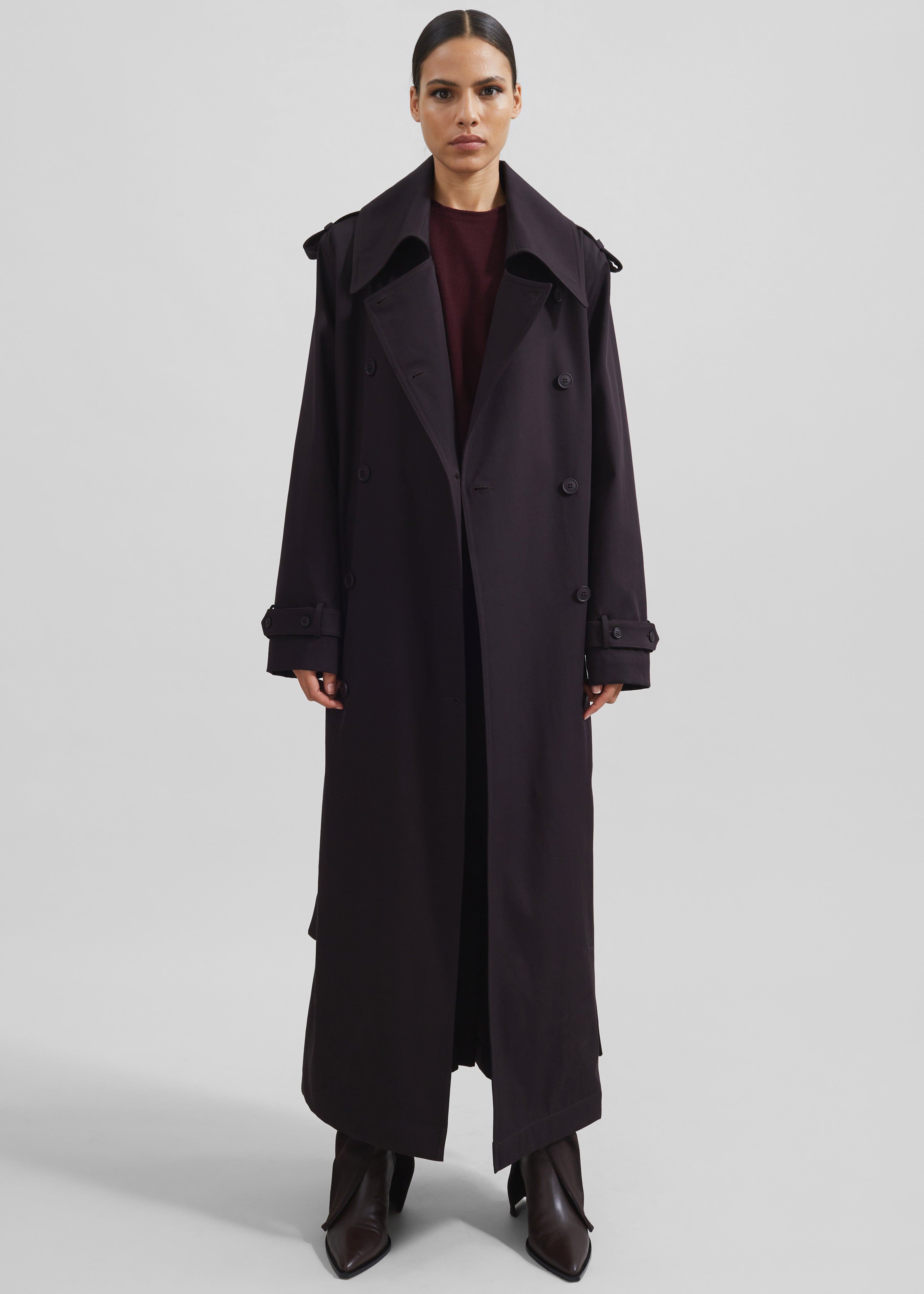 Coline Trench Coat - Dark Plum - 5