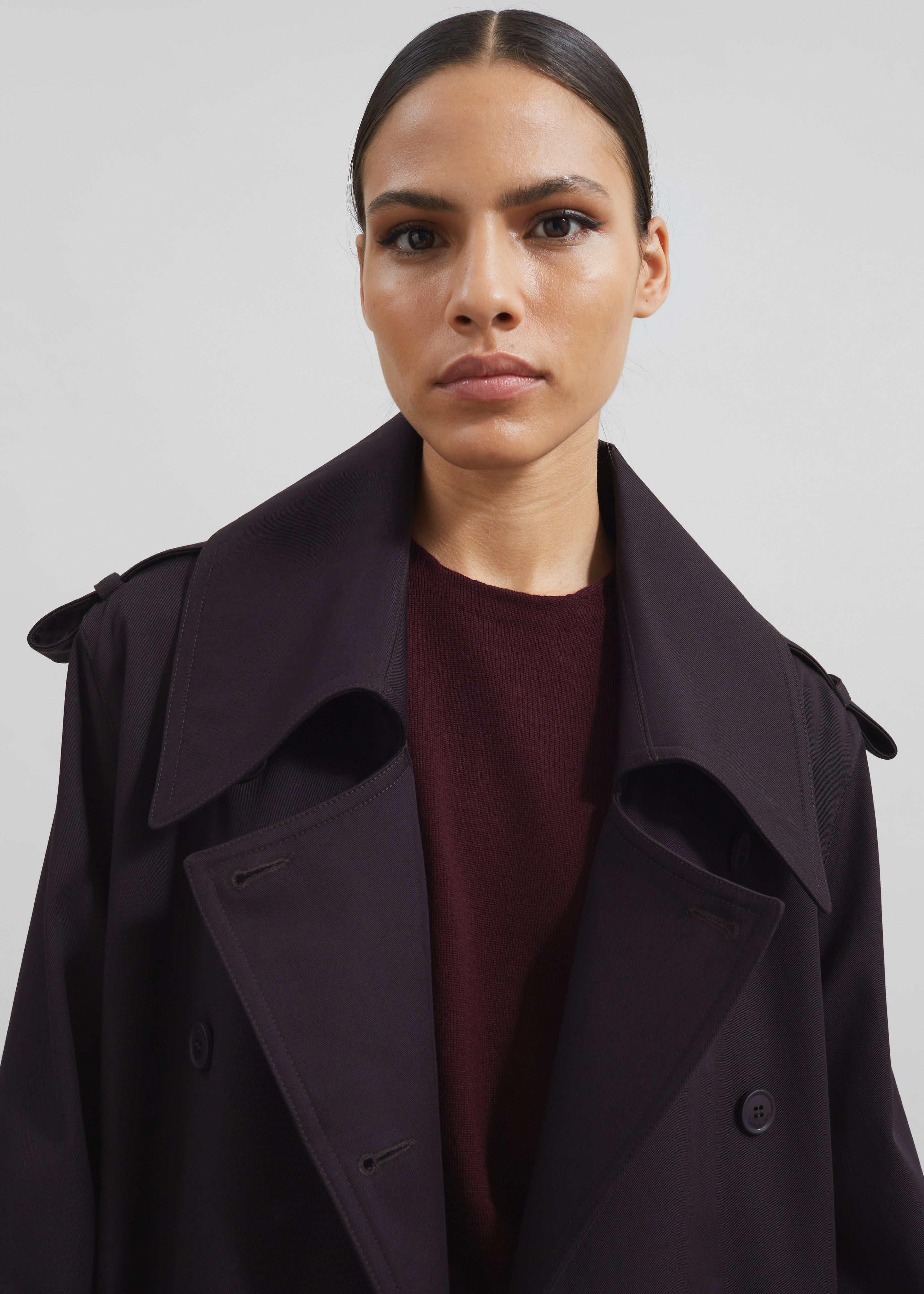 Coline Trench Coat - Dark Plum - 7