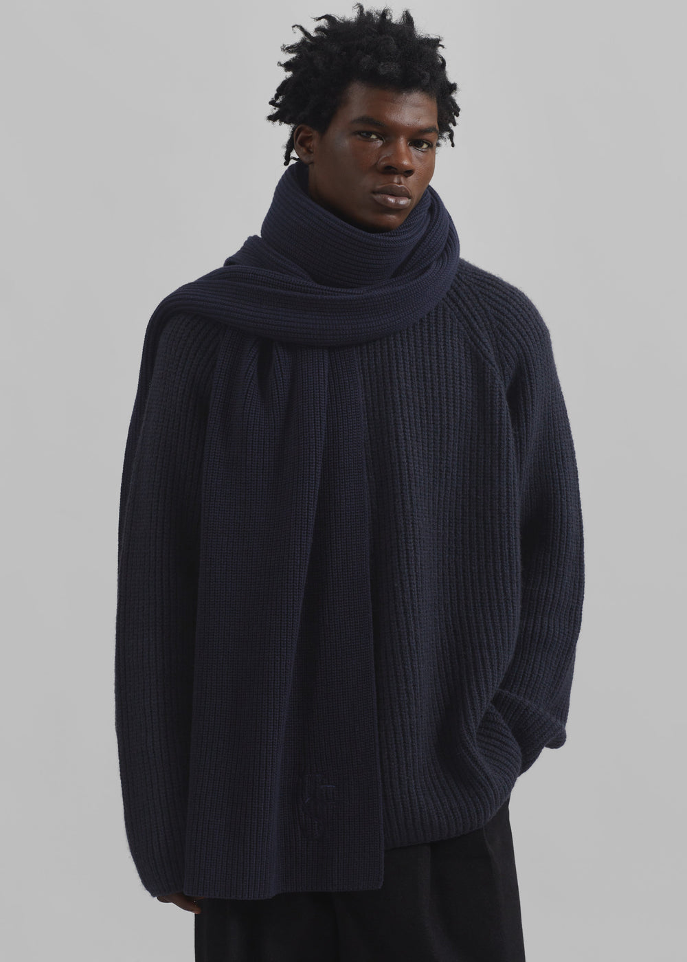 Colton Wool Scarf - Navy