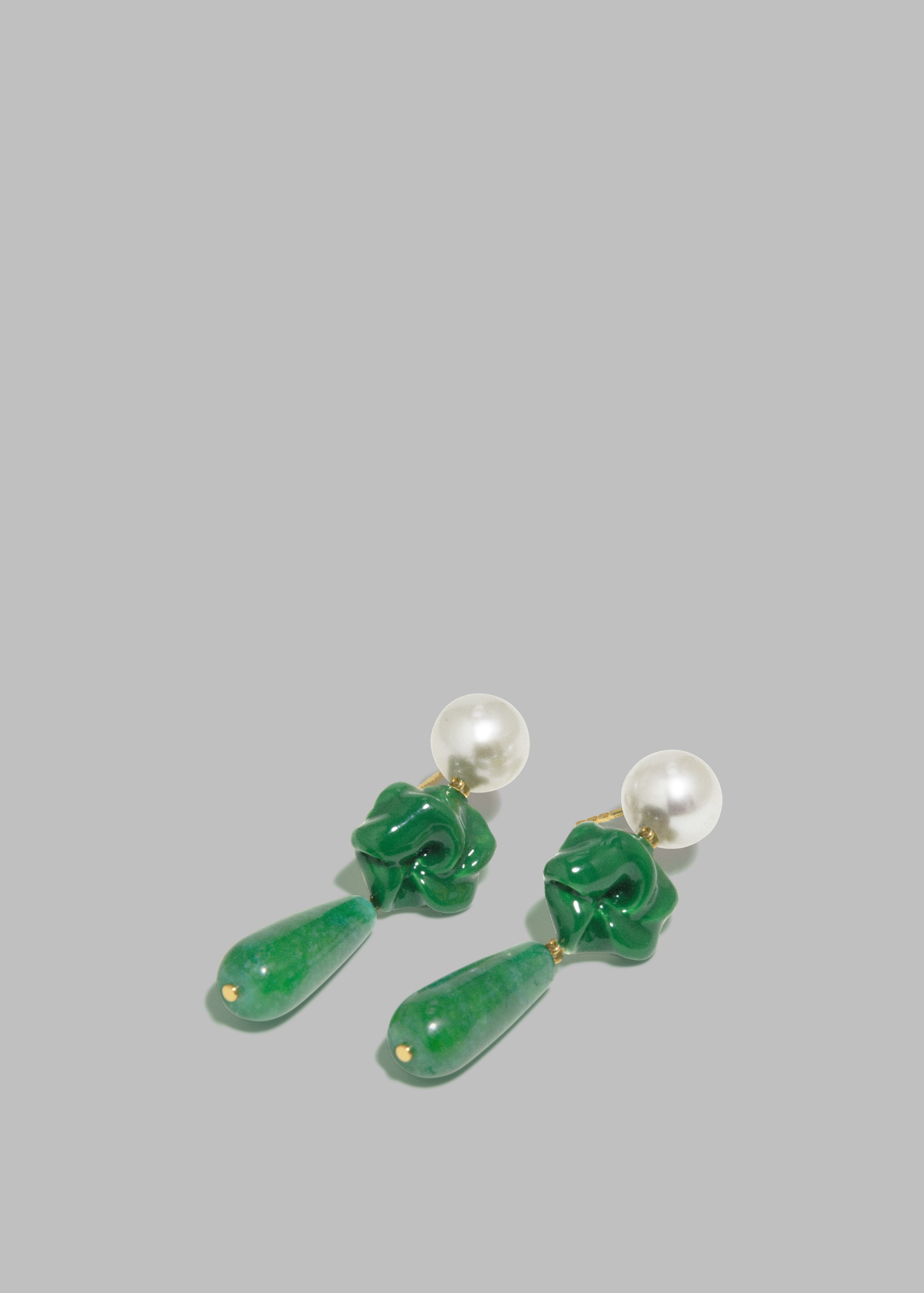 Completedworks The Depths of Time Earrings - Pearl/Green Chalcedony - 4