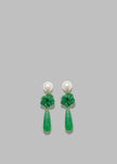 Completedworks The Depths of Time Earrings - Pearl/Green Chalcedony