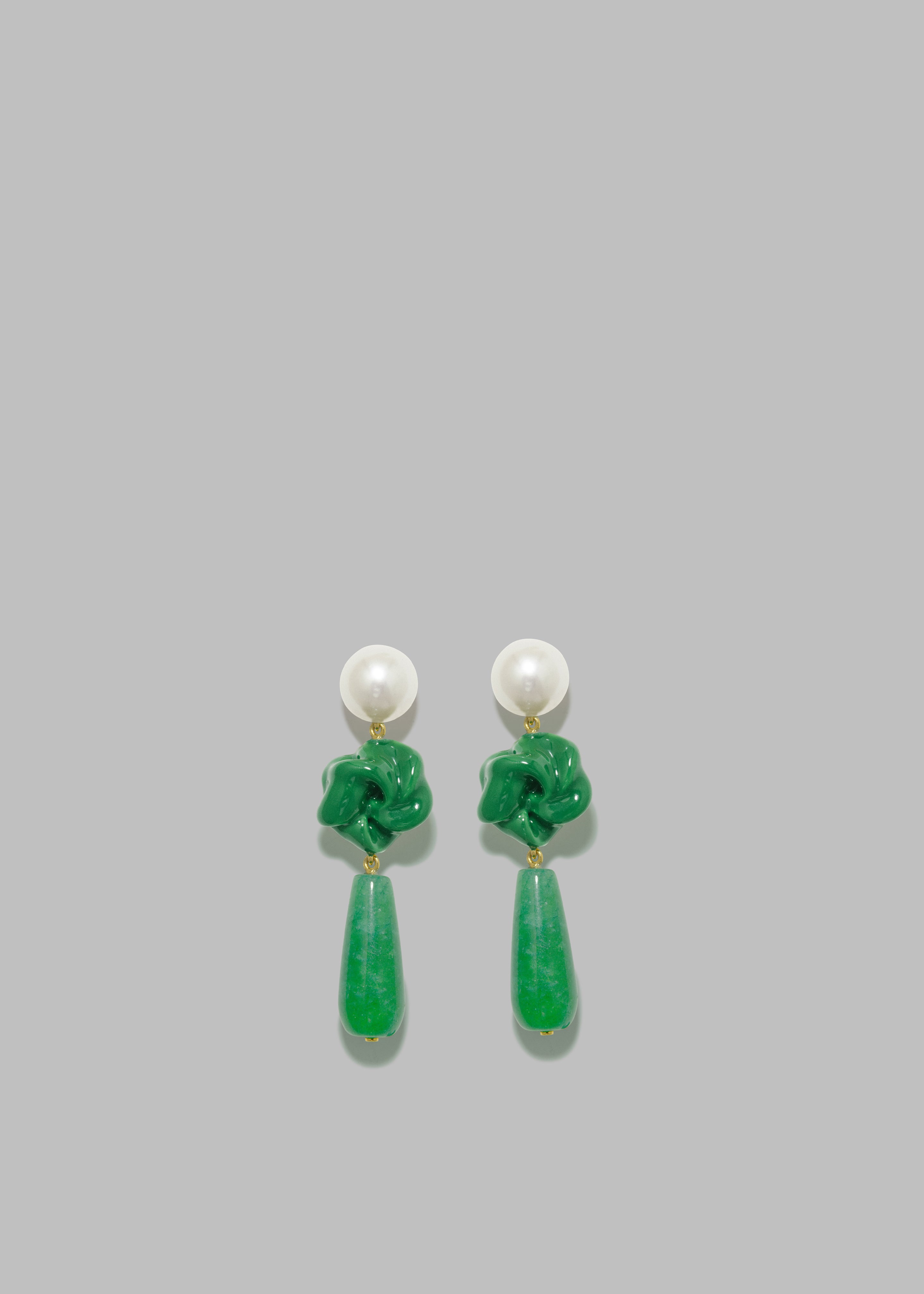 Completedworks The Depths of Time Earrings - Pearl/Green Chalcedony - 1