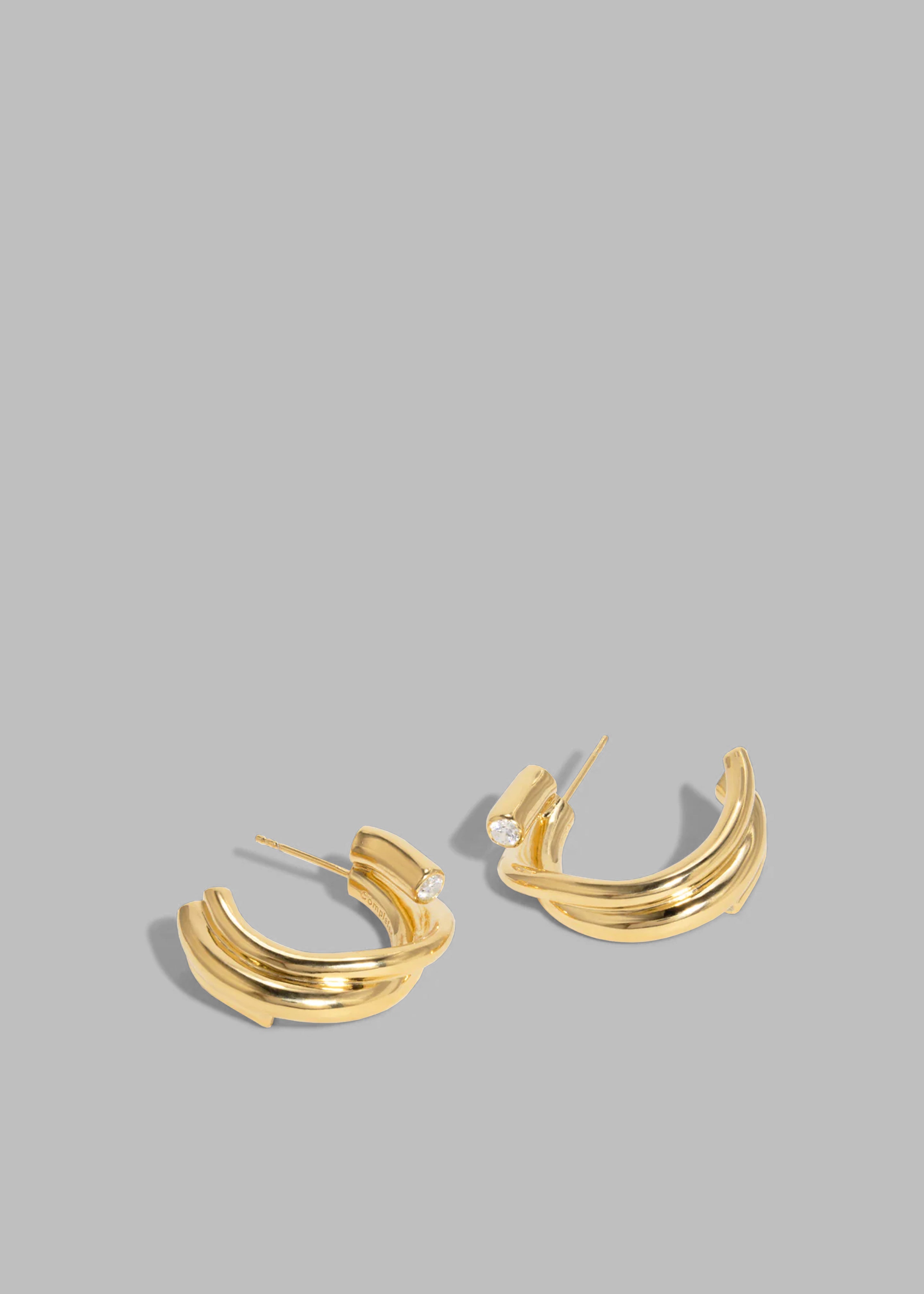 Completedworks Zirconia Hoop Earrings - Gold - 4