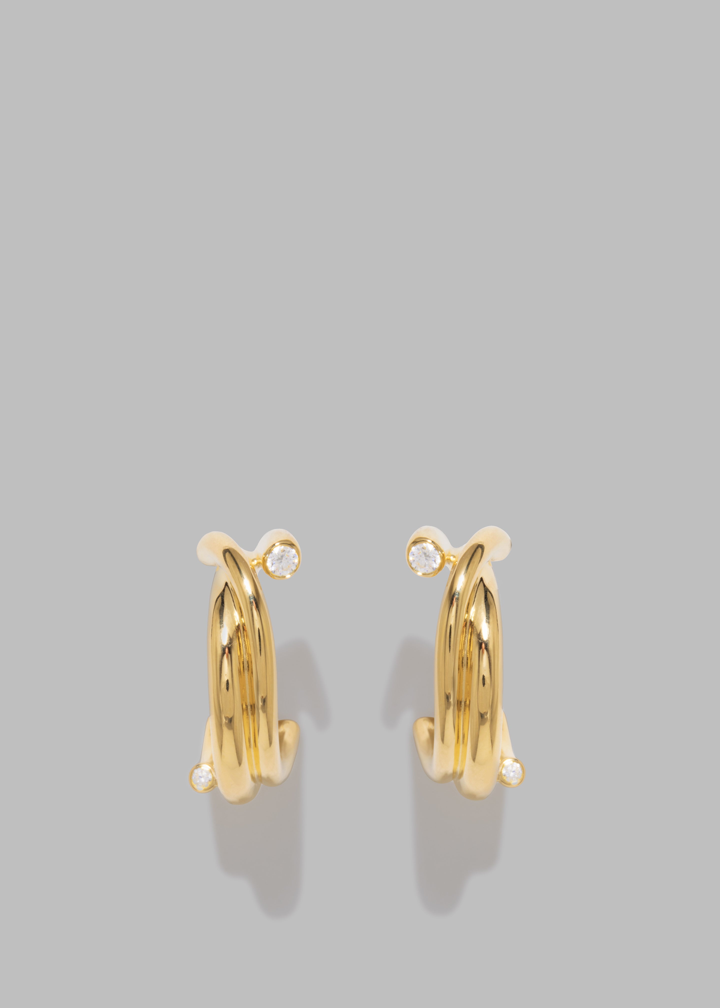 Completedworks Zirconia Hoop Earrings - Gold - 2