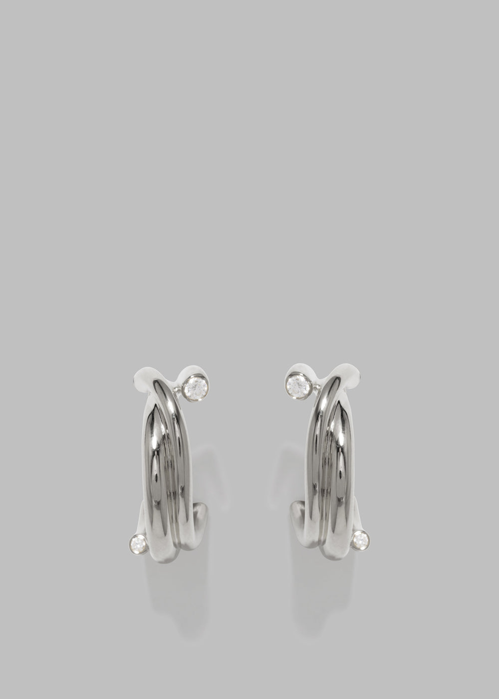 Completedworks Zirconia Hoop Earrings - Silver