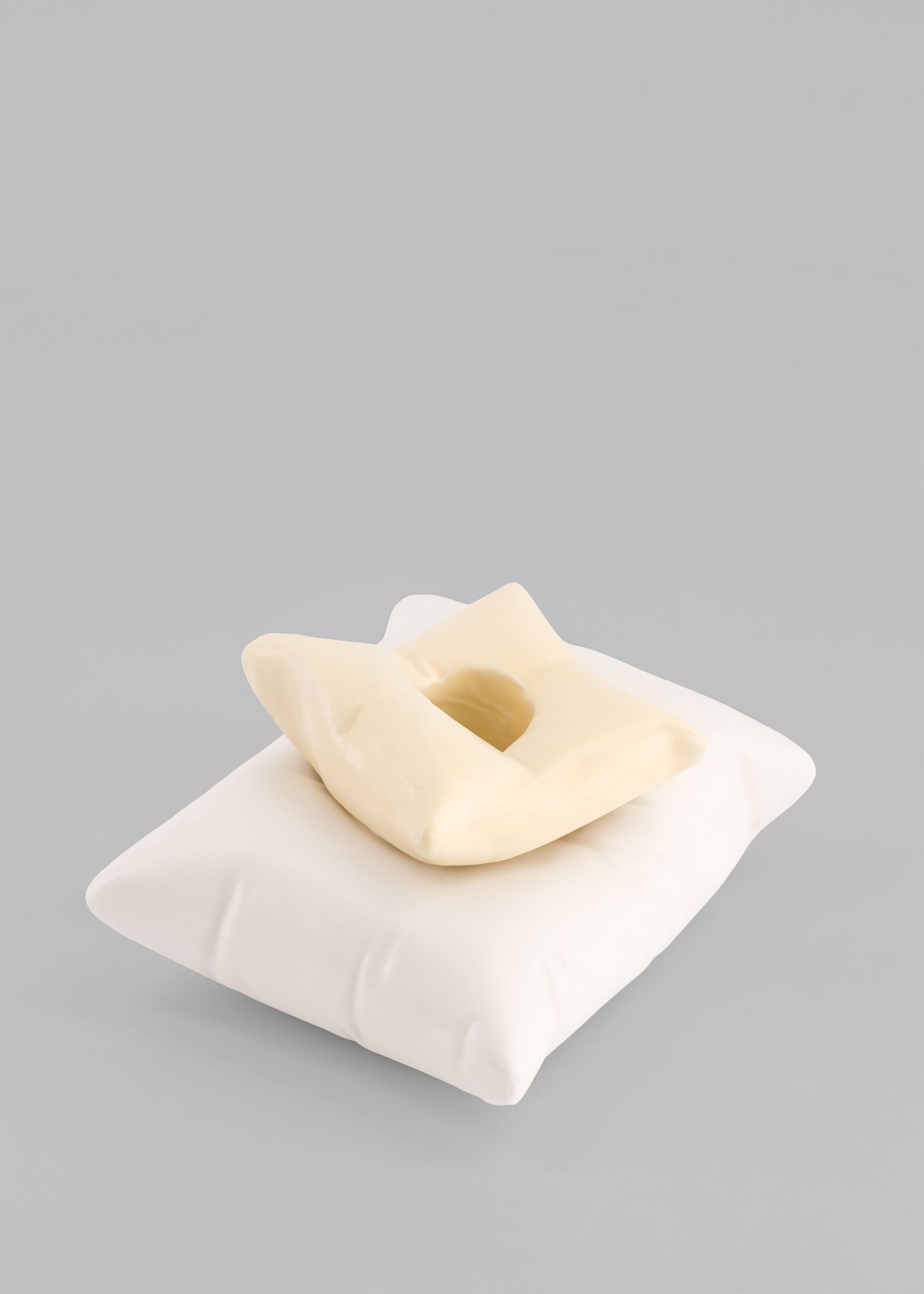 Completedworks Stacked Cushion Candle Holder - Matte White/Yellow - 1