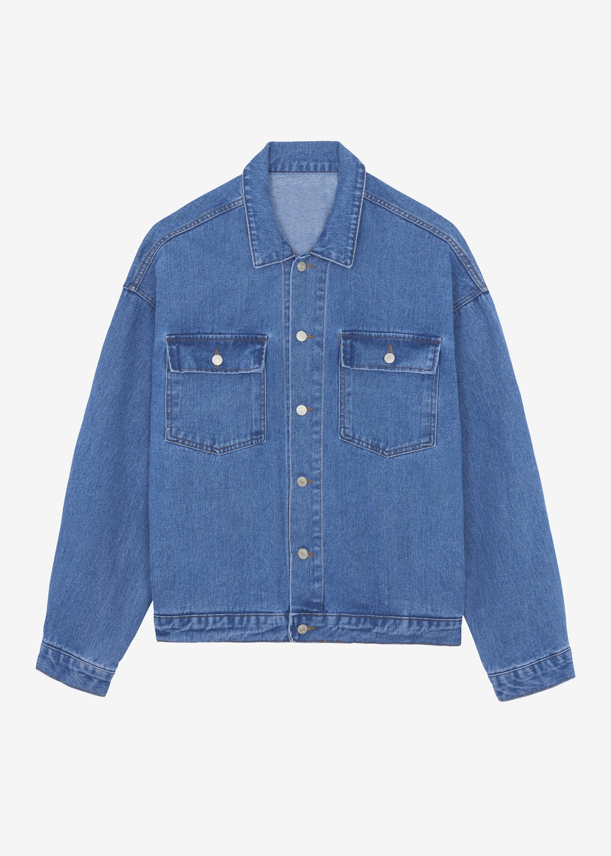 Connor Oversized Denim Jacket - Medium Wash - 5