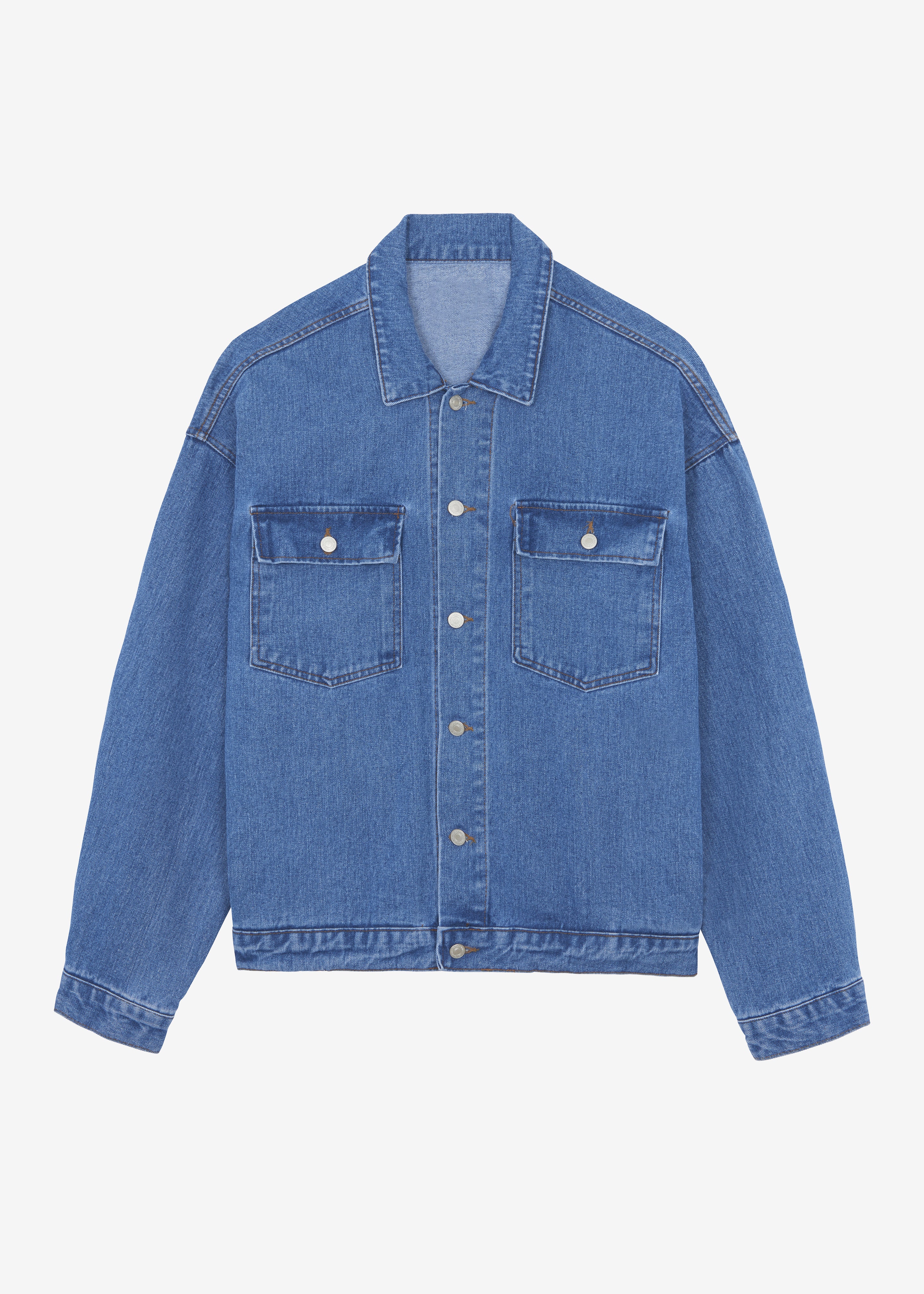 Connor Oversized Denim Jacket - Medium Wash - 5