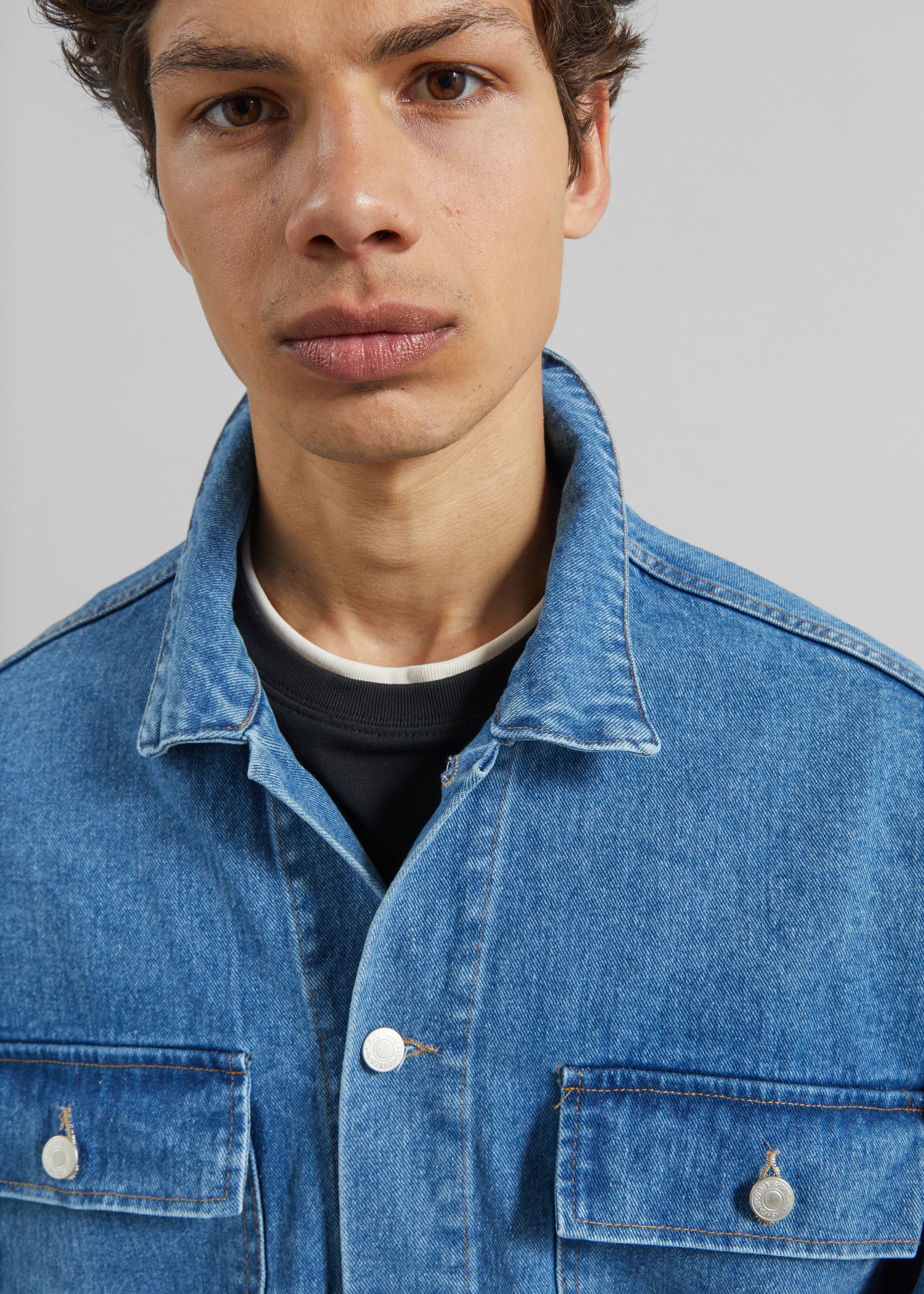 Connor Oversized Denim Jacket - Medium Wash - 3