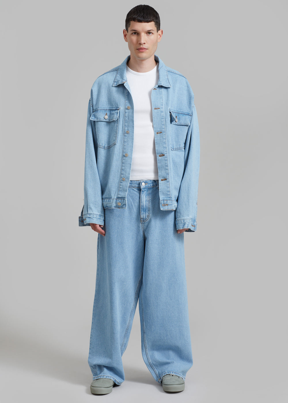 Connor Oversized Denim Jacket - Worn Wash - 1