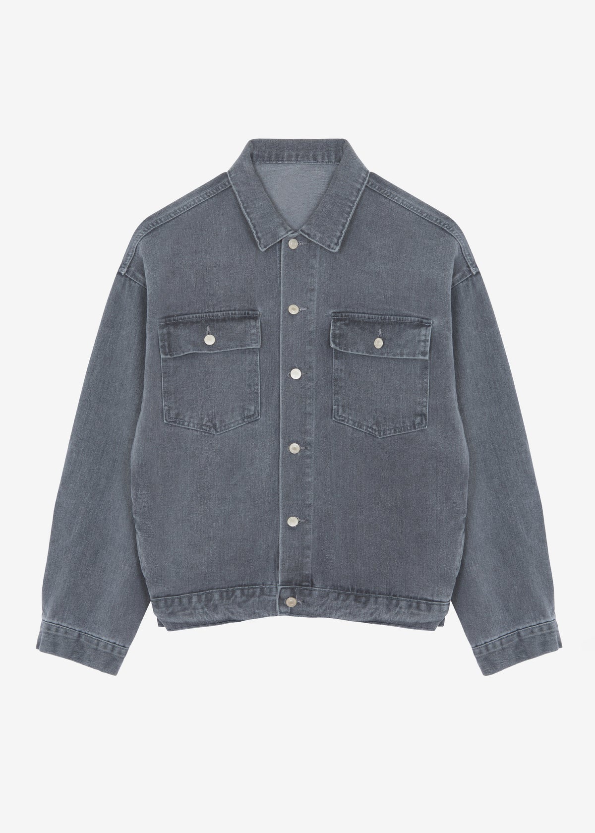 Connor Oversized Denim Jacket - Grey Wash - 7