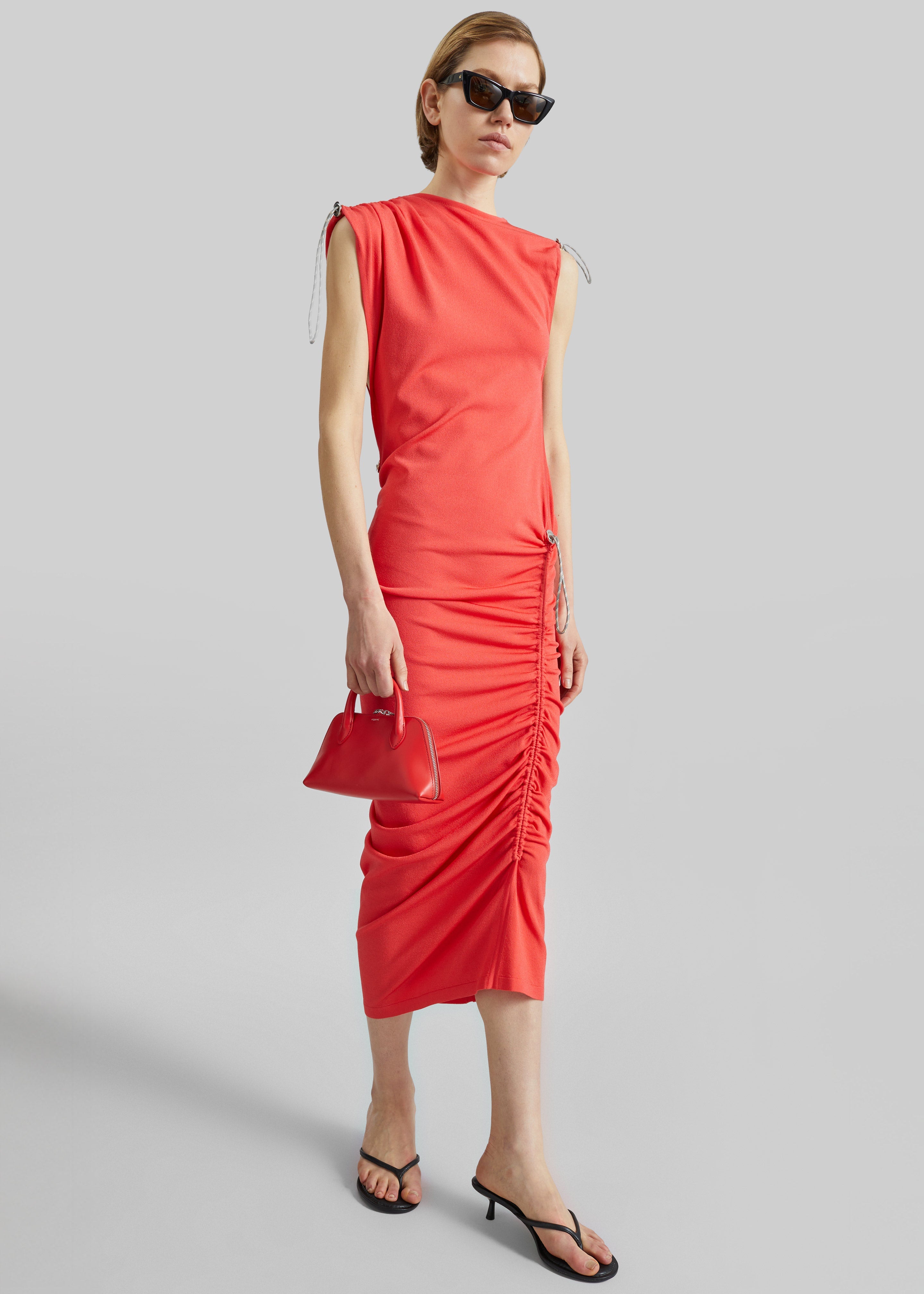 Coperni Adjustable Knit Dress - Red - 3