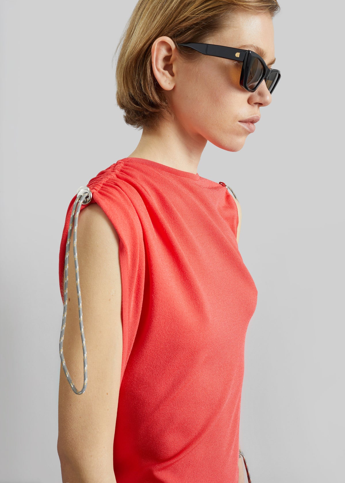 Coperni Adjustable Knit Dress - Red - 4