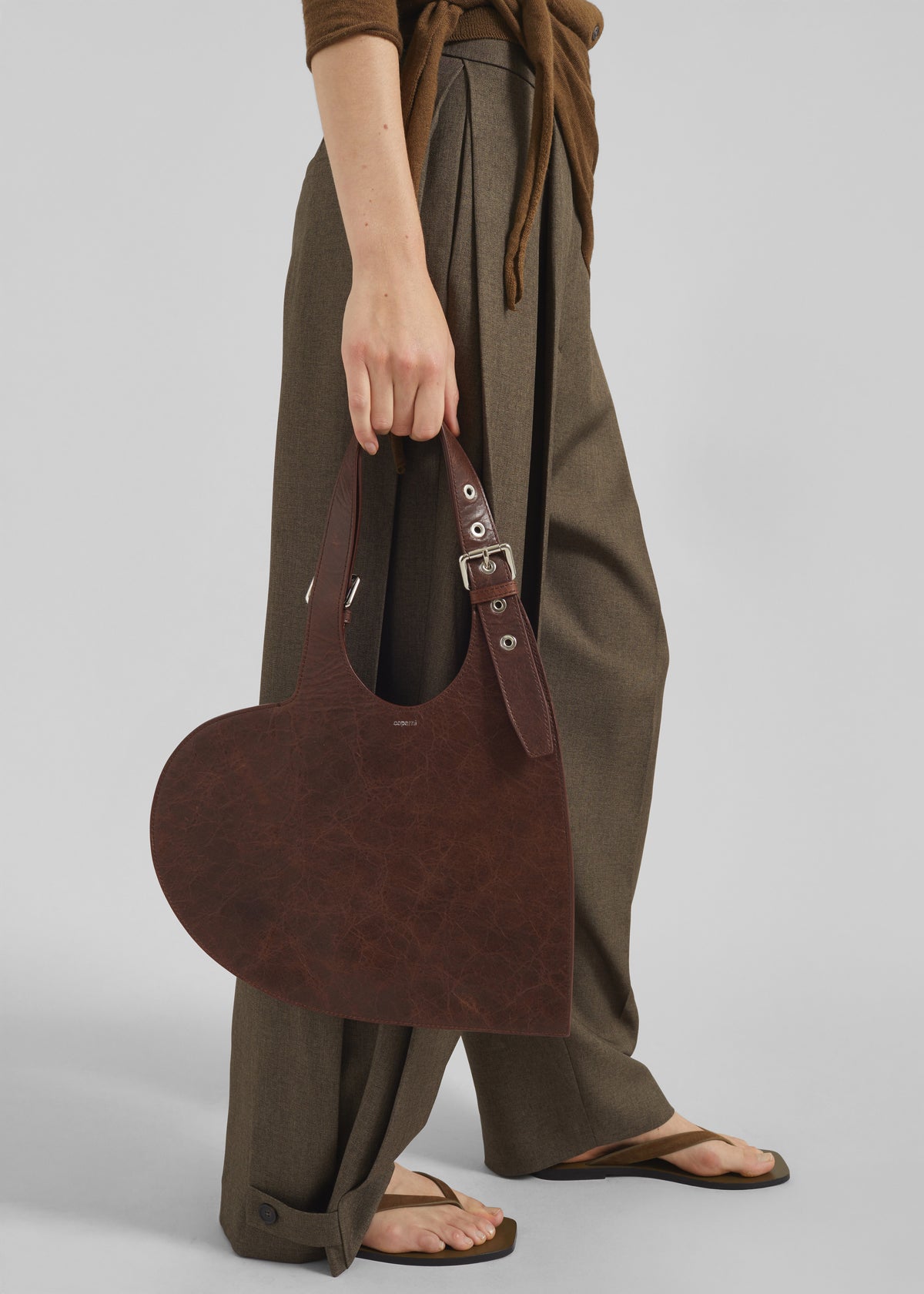 Coperni Belt Heart Tote - Brown - 2
