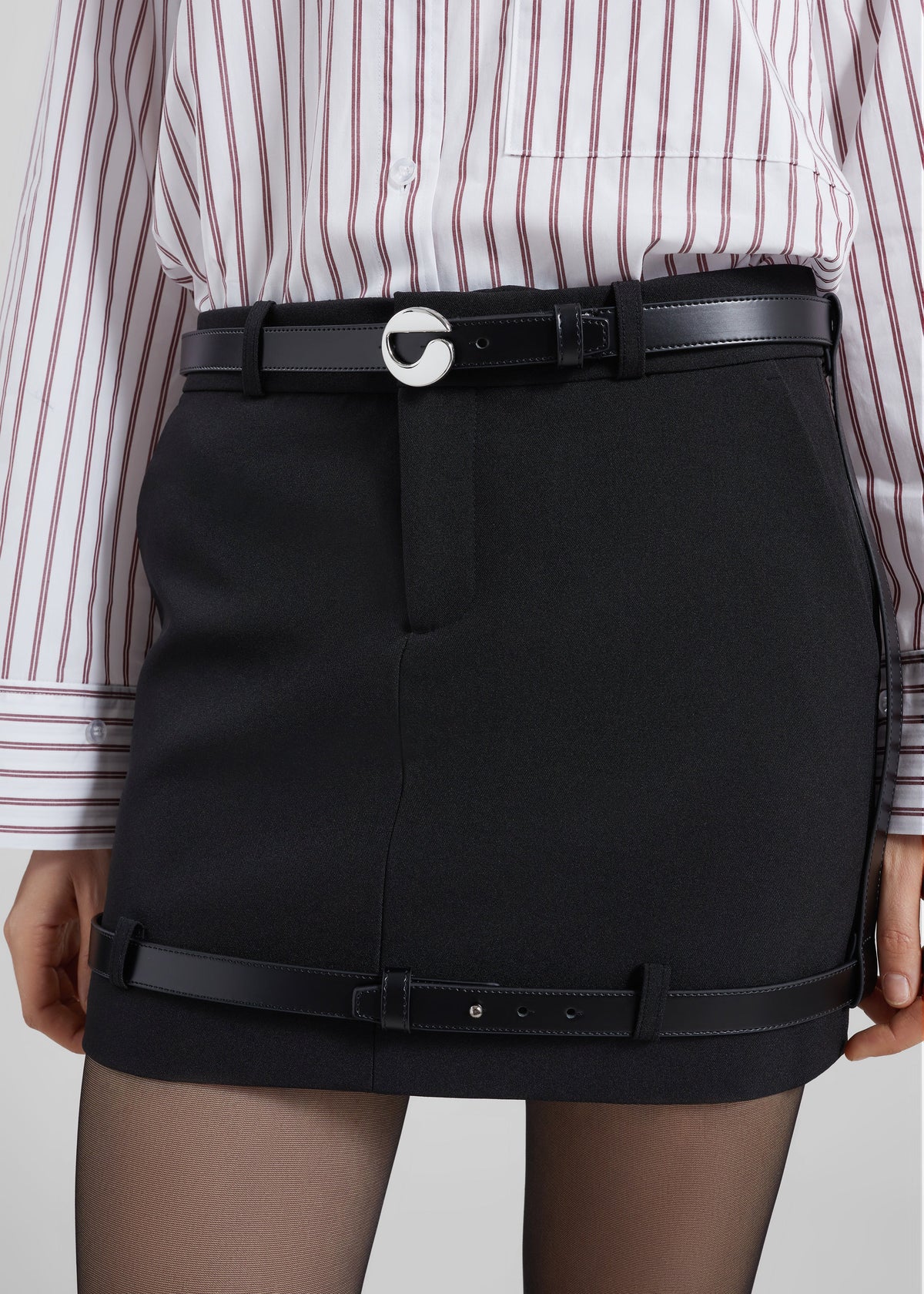 Coperni Belted Mini Skirt - Black - 5