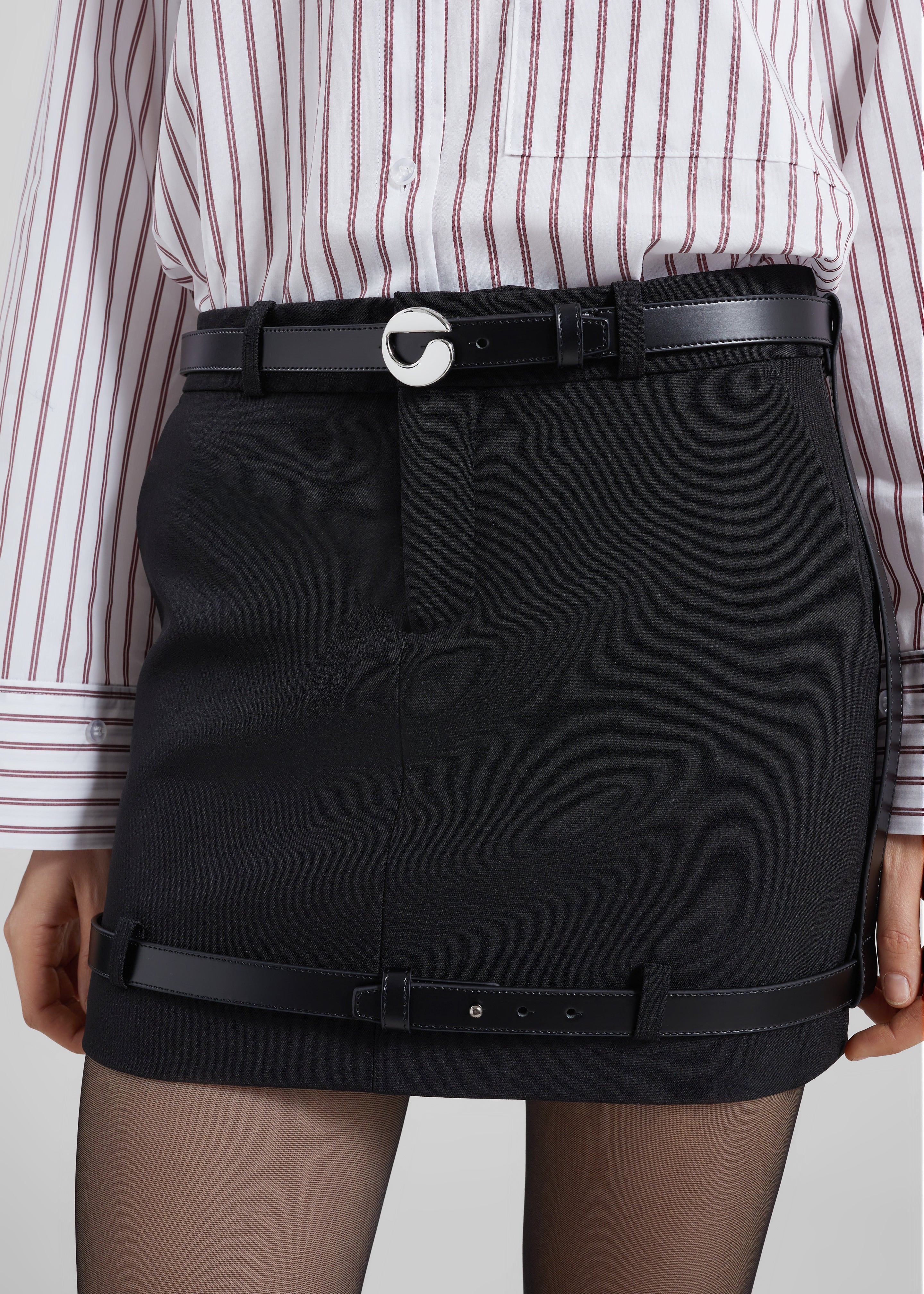 Coperni Belted Mini Skirt - Black - 5