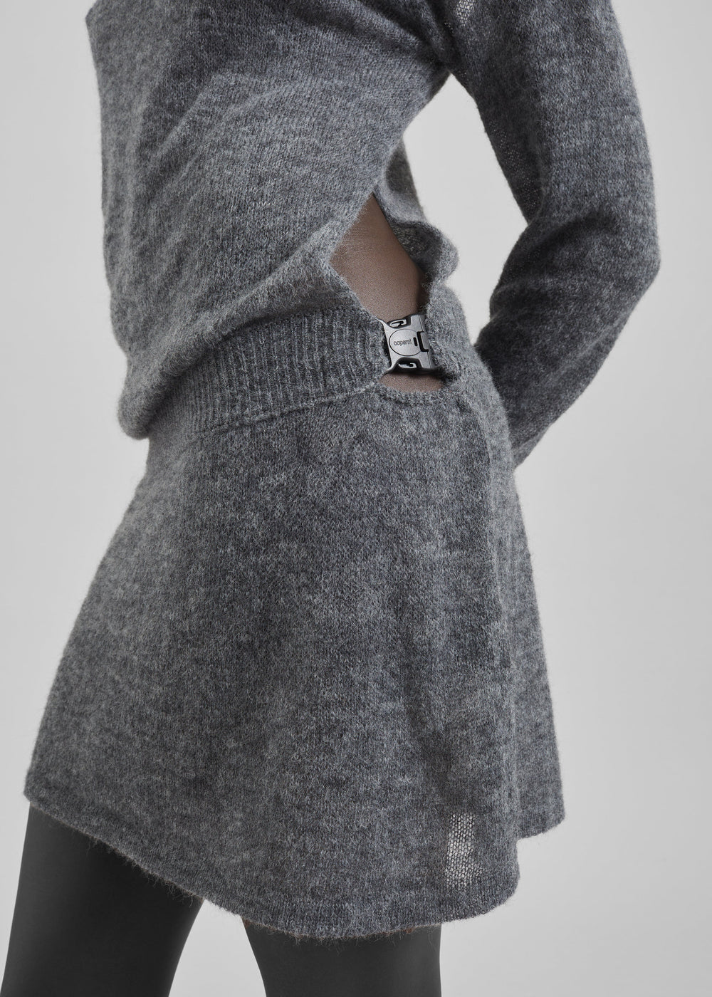 Coperni Buckle Cut-Out Dress - Grey - 1
