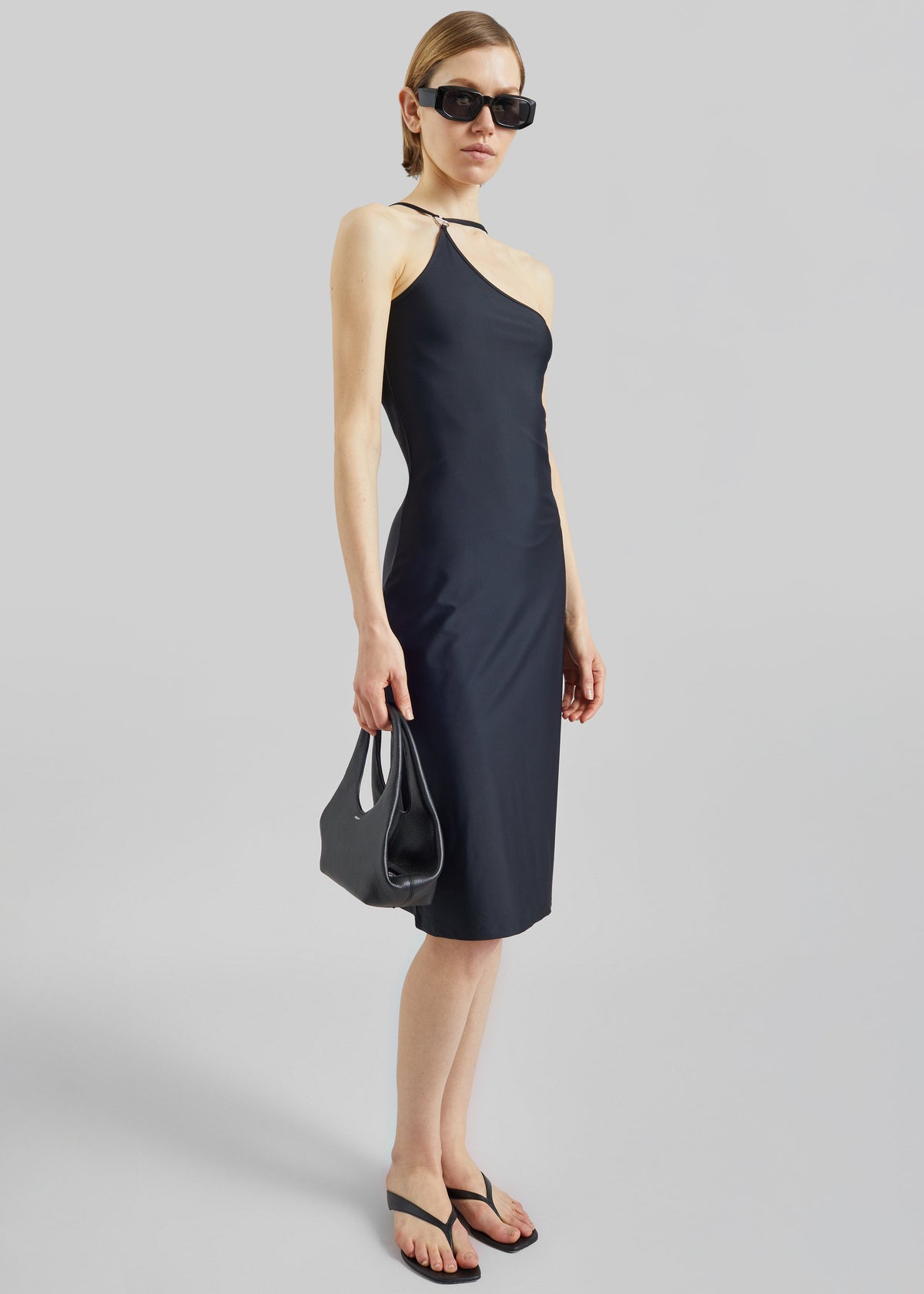 Coperni C-Logo One Shoulder Dress - Black - 3