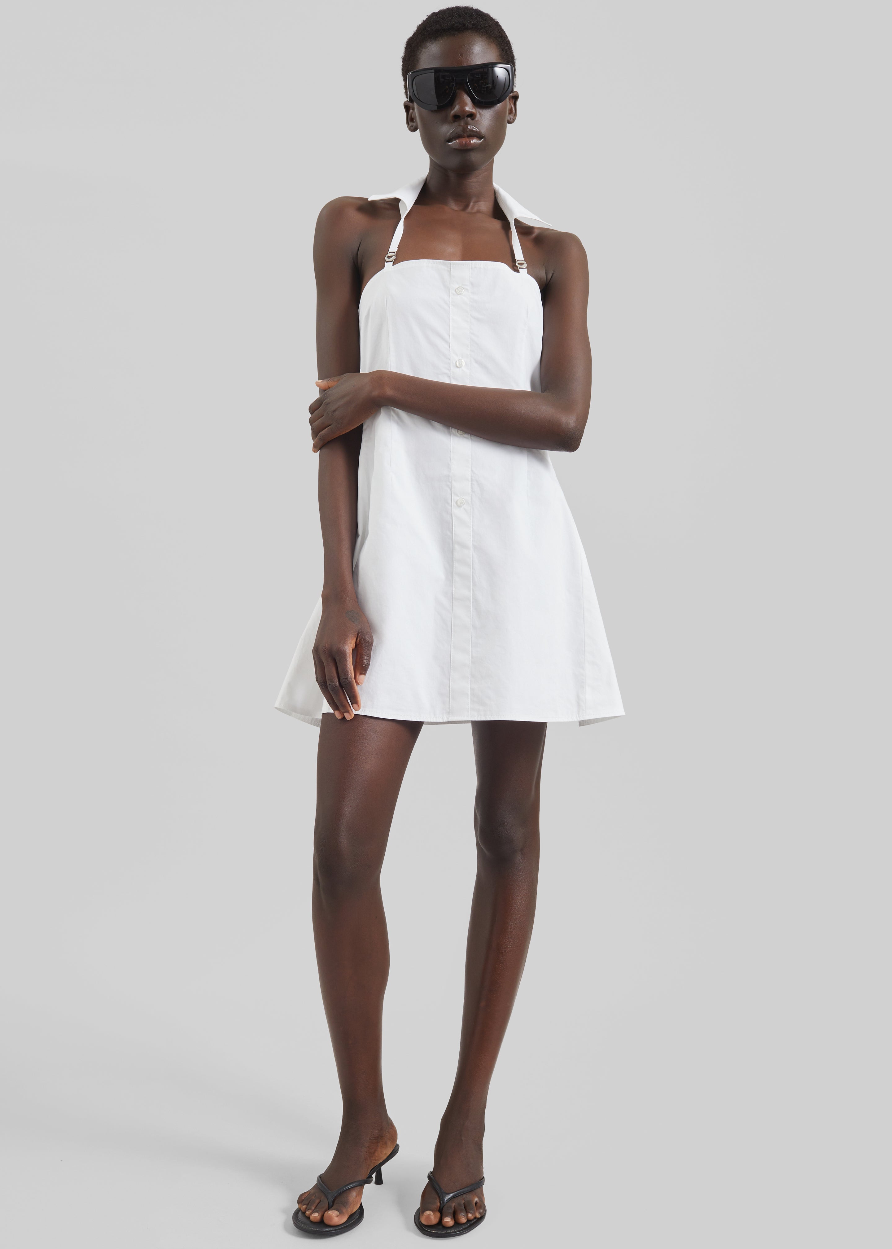 Coperni Collared Babydoll Dress - White - 3