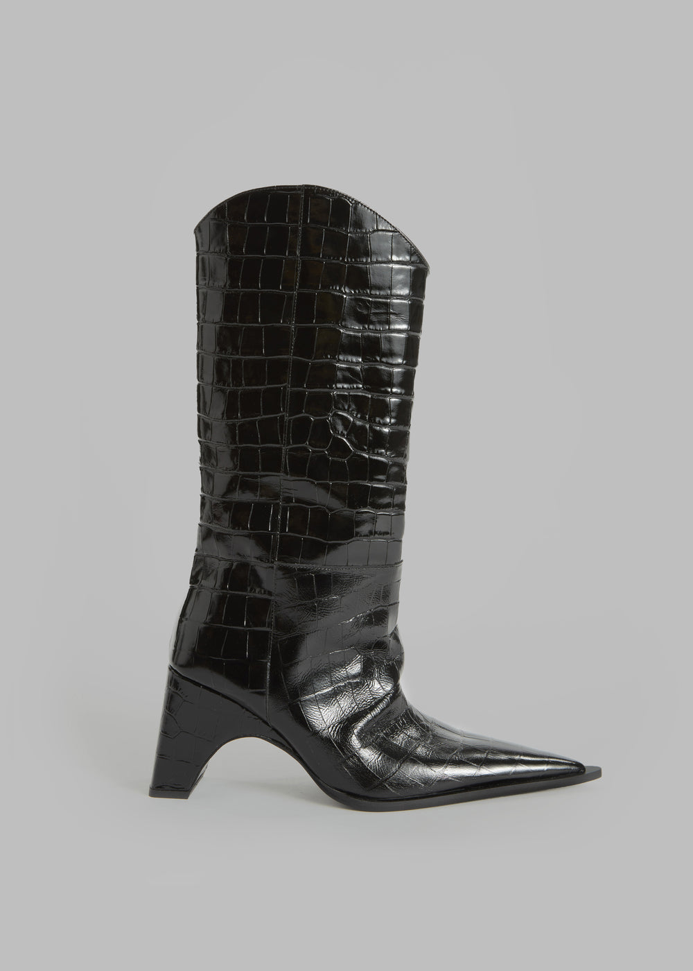 Coperni Crocodile Bridge Cowboy Boots - Black