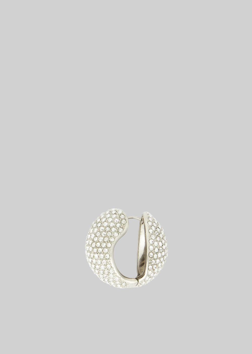 Coperni Crystal-Embellished Creole Logo Earrings - Silver - 1