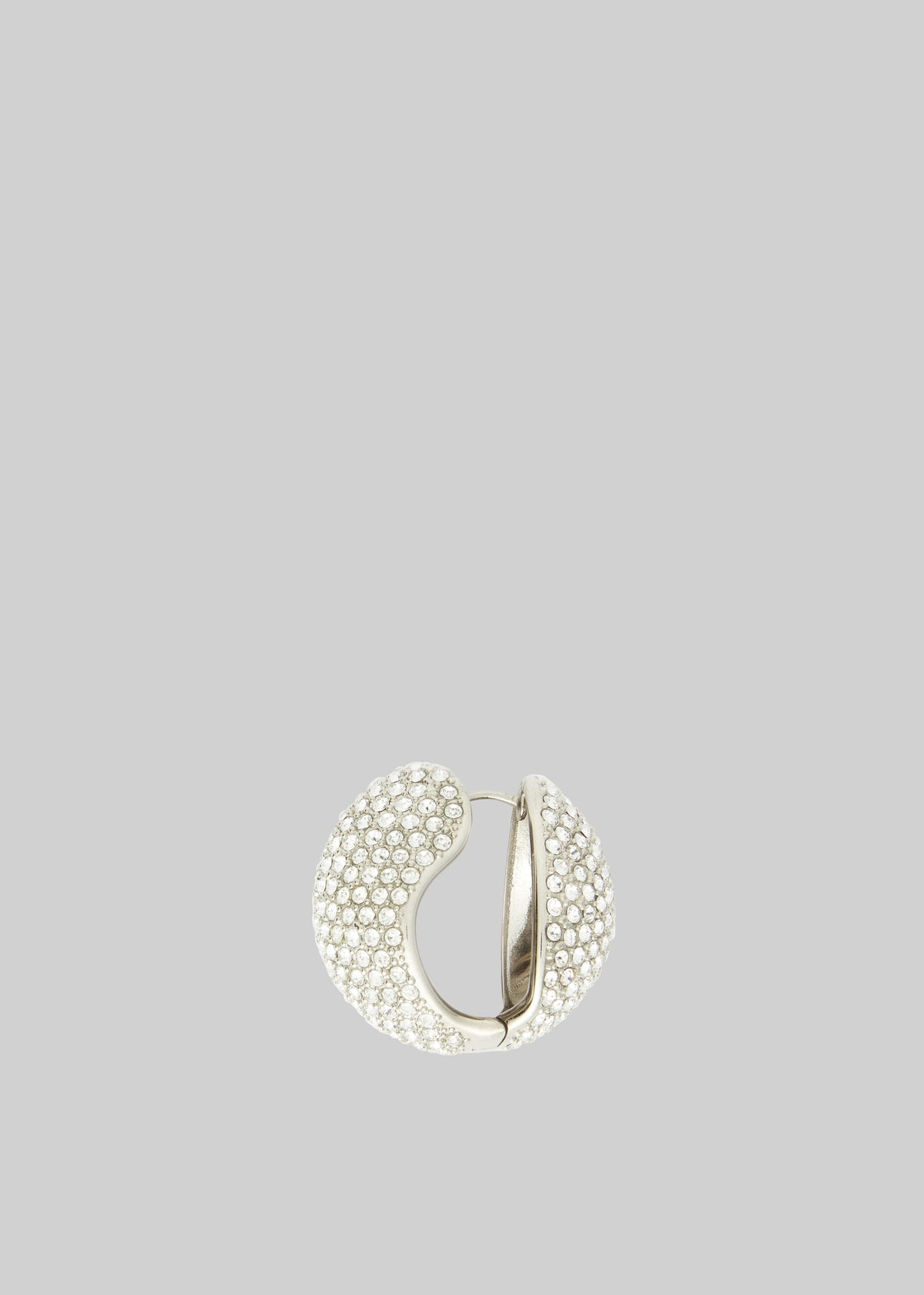 Coperni Crystal-Embellished Creole Logo Earrings - Silver - 2