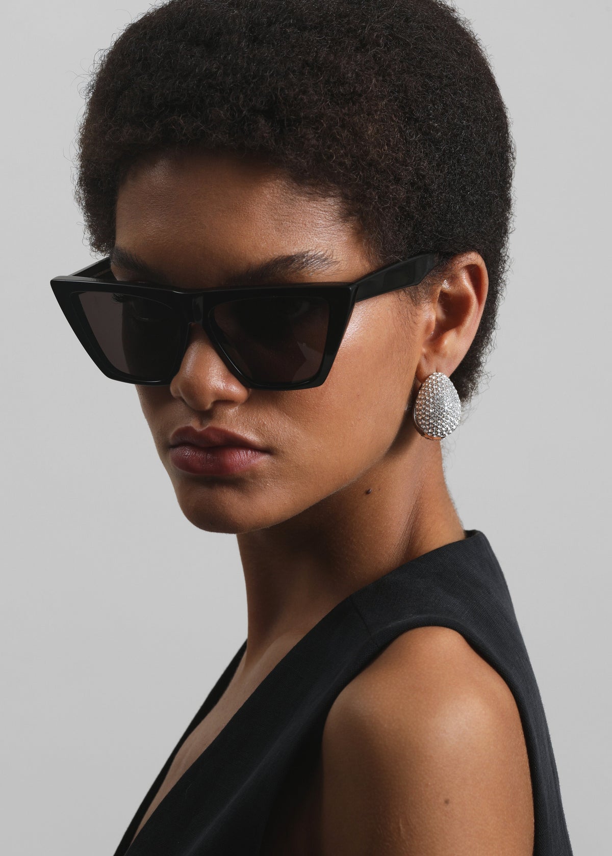 Coperni Crystal-Embellished Creole Logo Earrings - Silver - 5