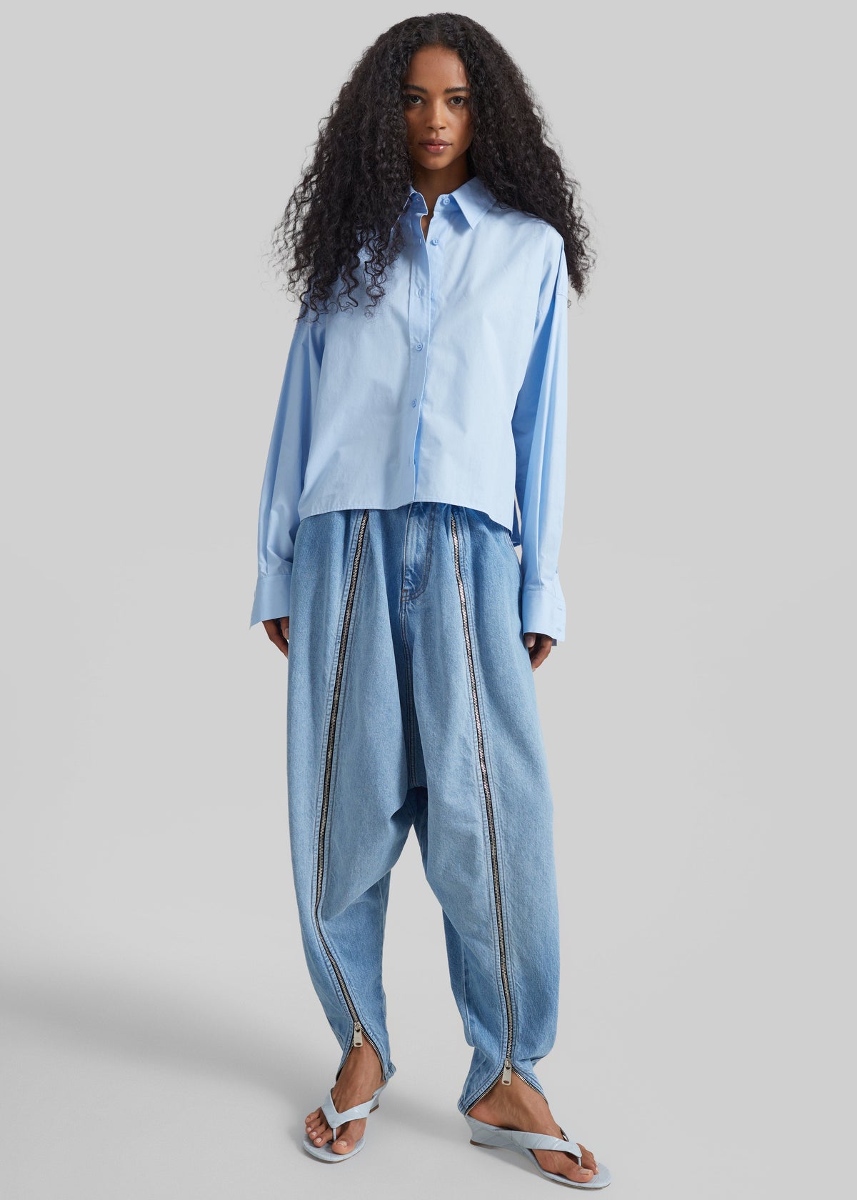 Coperni Denim Sarouel Pants - Blue Light - 3
