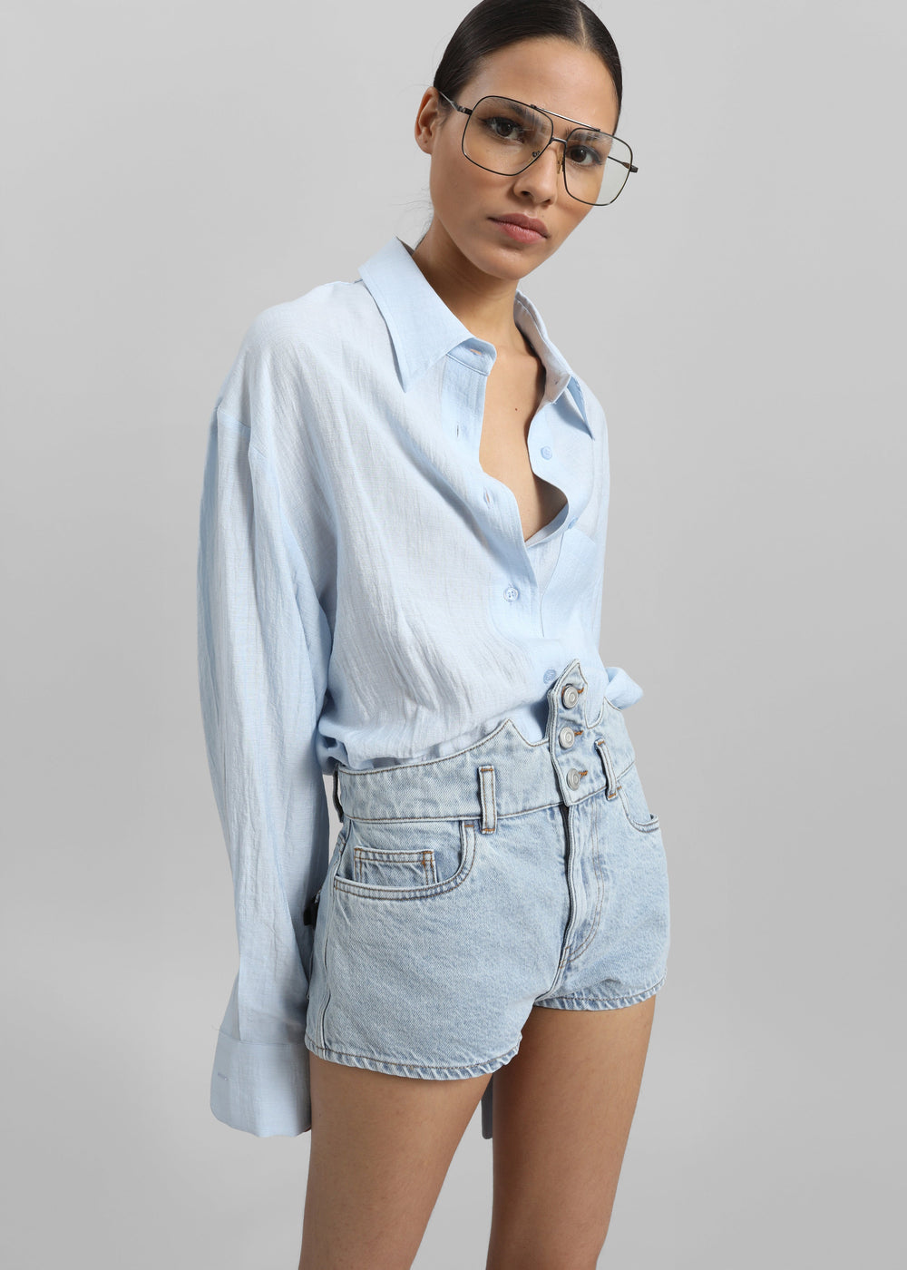 Disney x Coperni Crown Denim Shorts - Blue