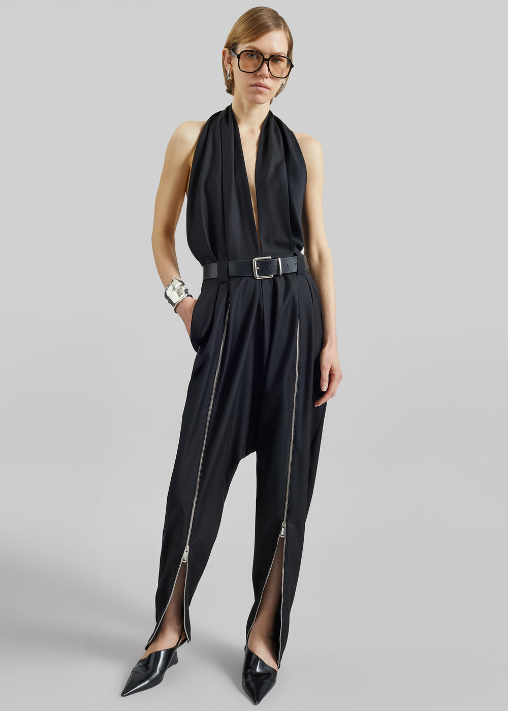 Coperni Double Zipped Sarouel Jumpsuit - Black
