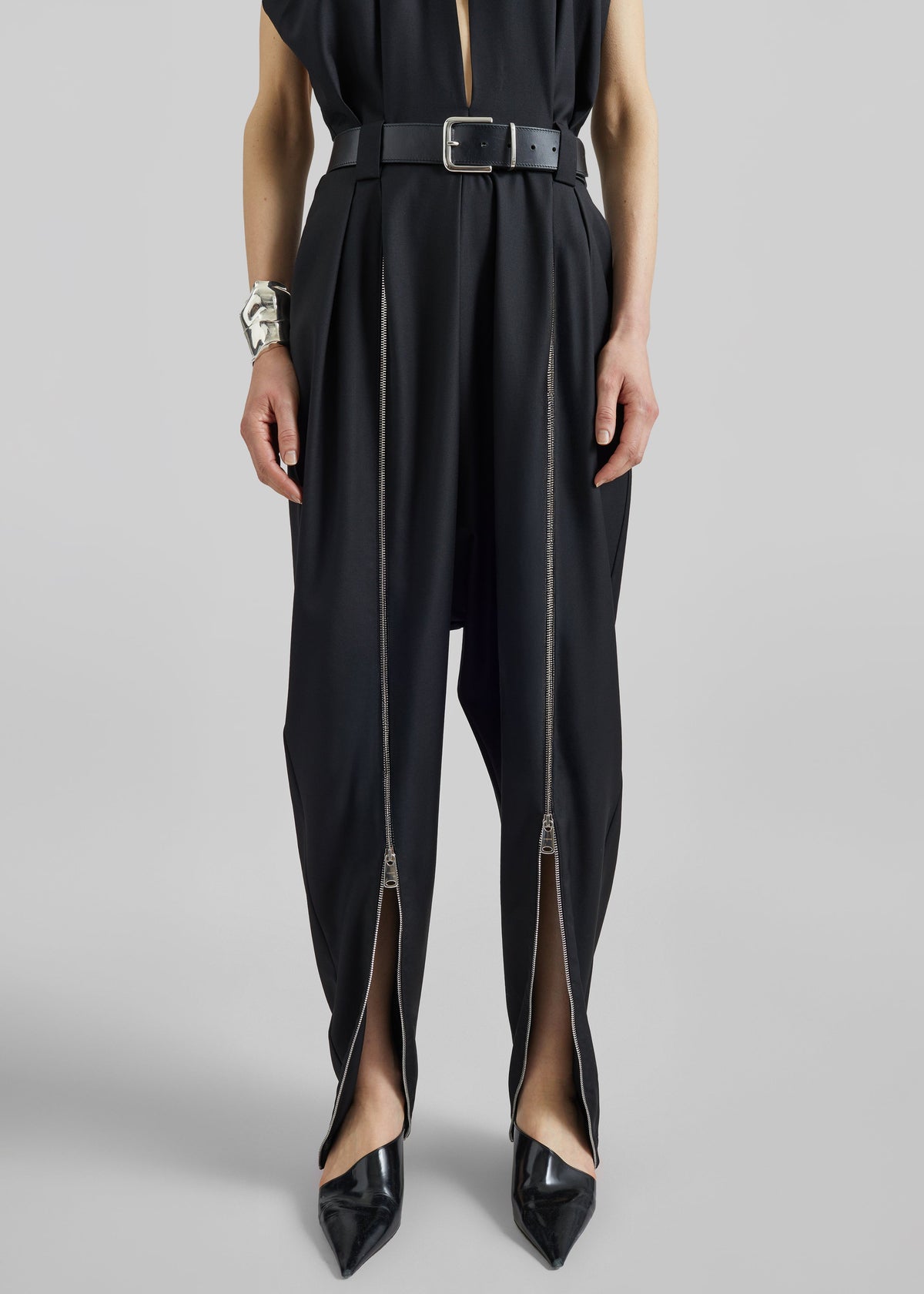 Coperni Double Zipped Sarouel Jumpsuit - Black - 4