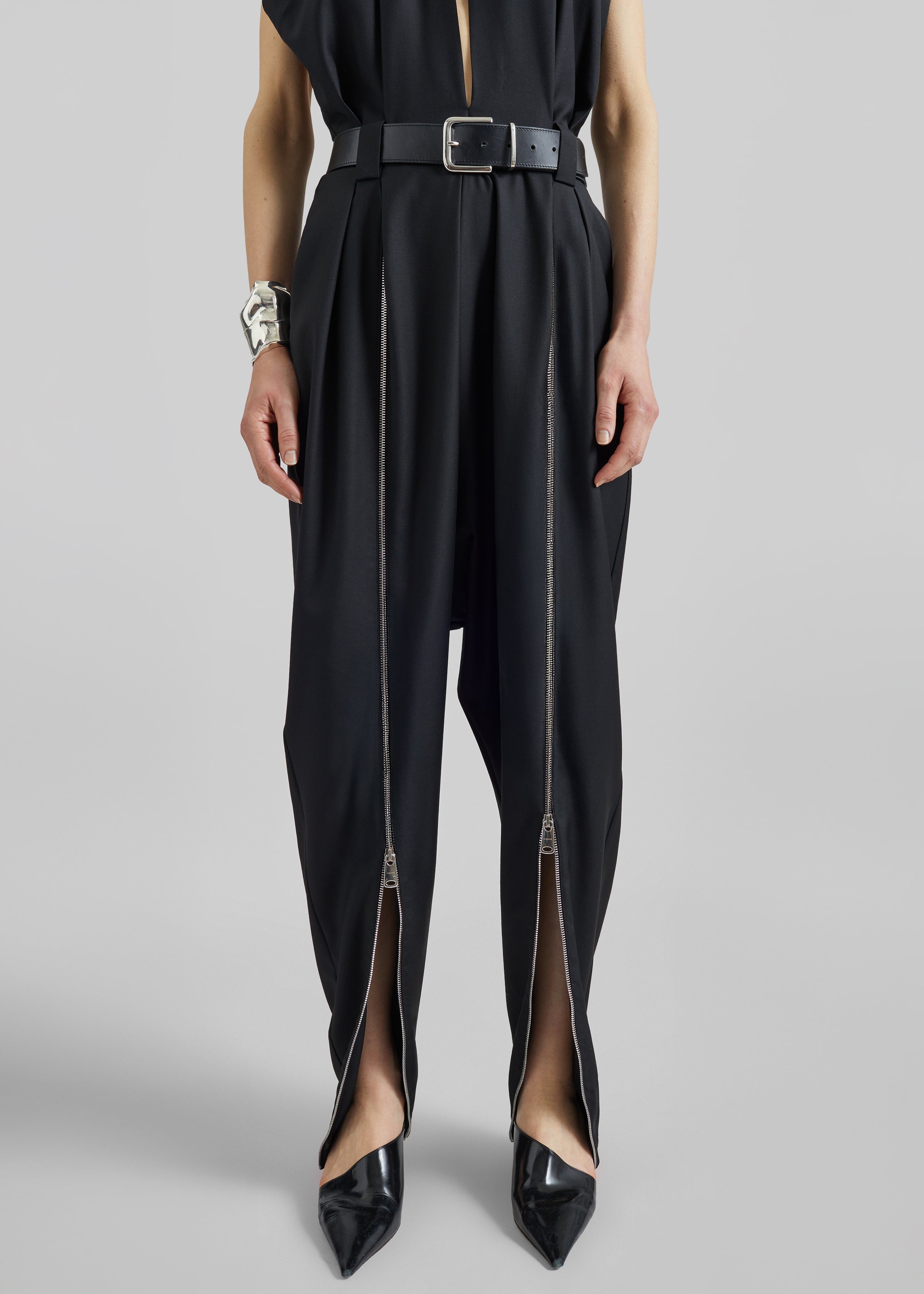 Coperni Double Zipped Sarouel Jumpsuit - Black - 4
