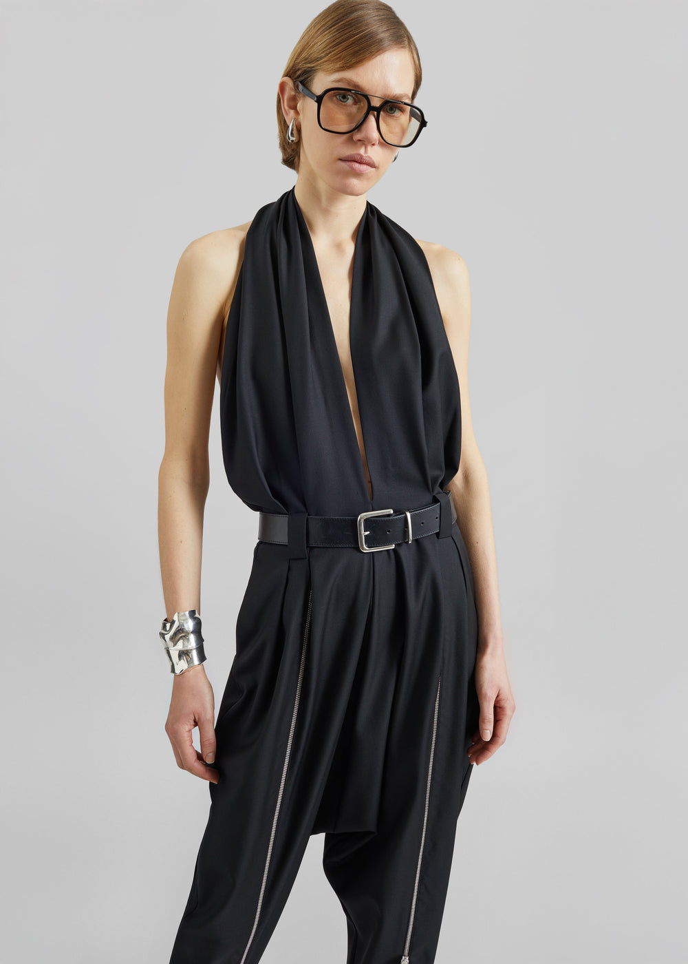 Coperni Double Zipped Sarouel Jumpsuit - Black - 1