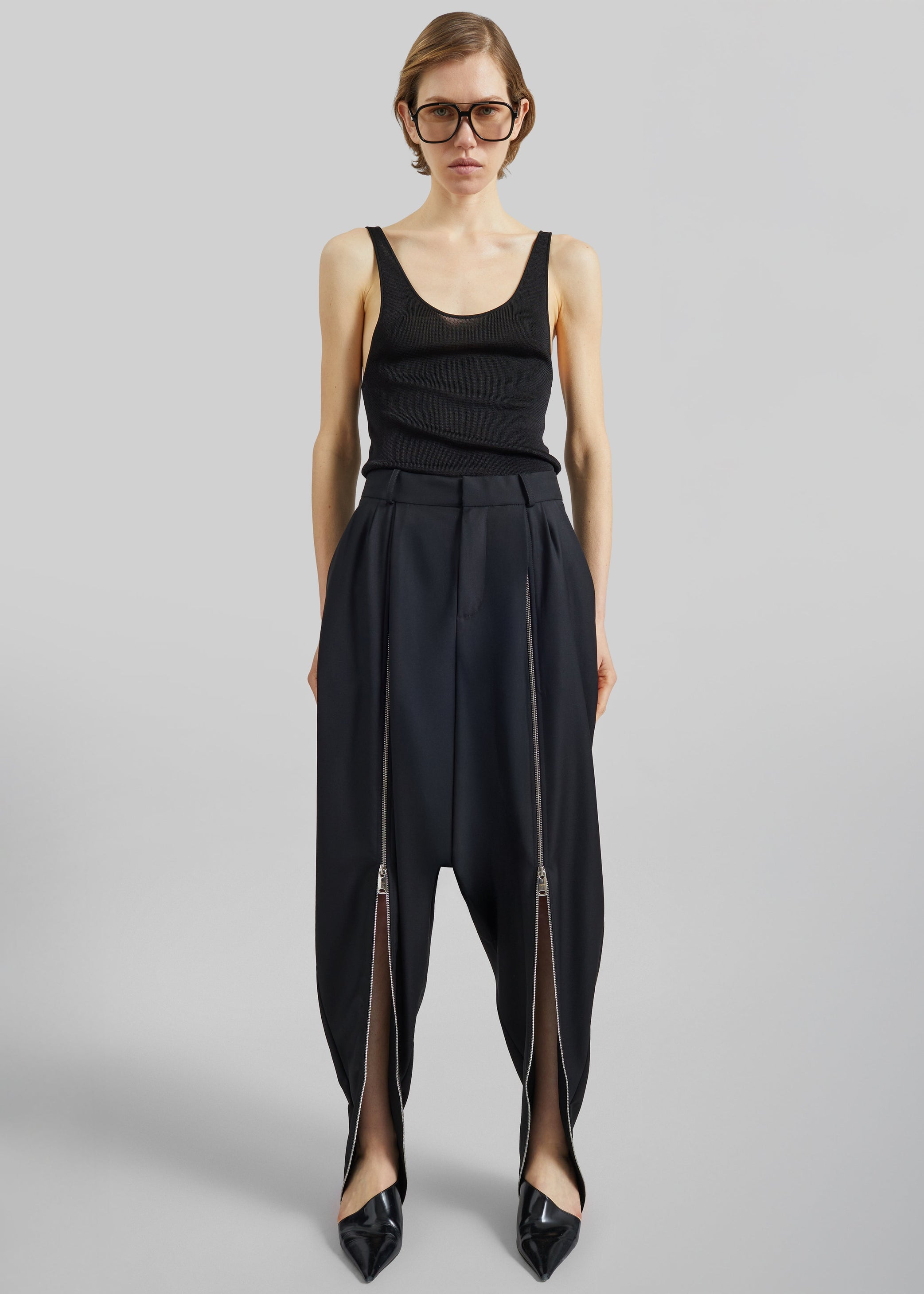 Shop the look image for Coperni Double Zipped Sarouel Pants - Black