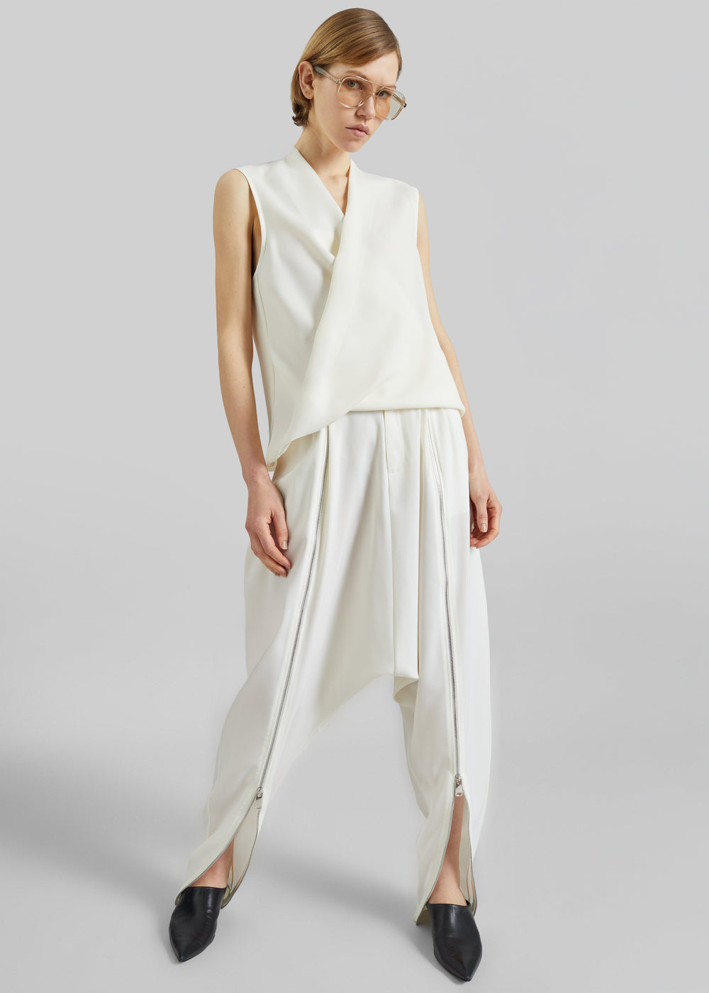 Coperni Double Zipped Sarouel Pants - White