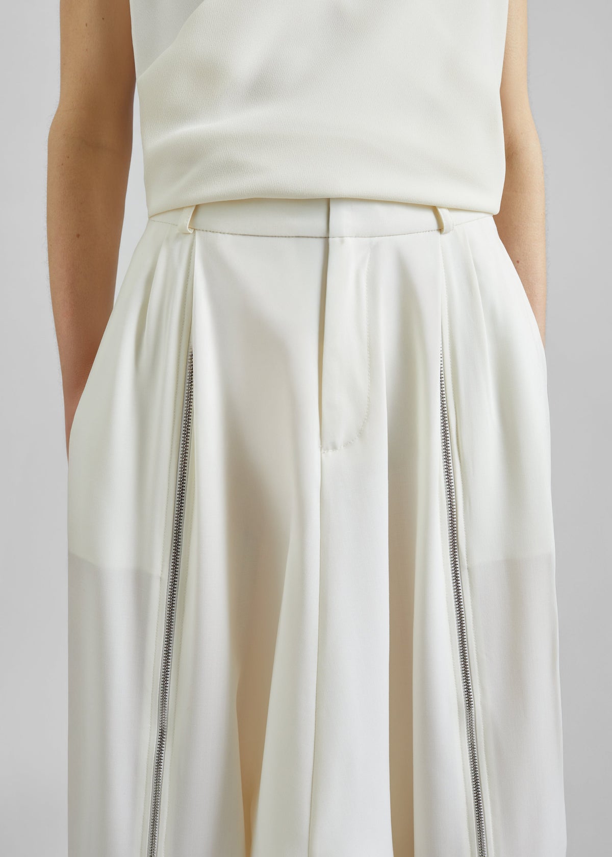 Coperni Double Zipped Sarouel Pants - White - 3