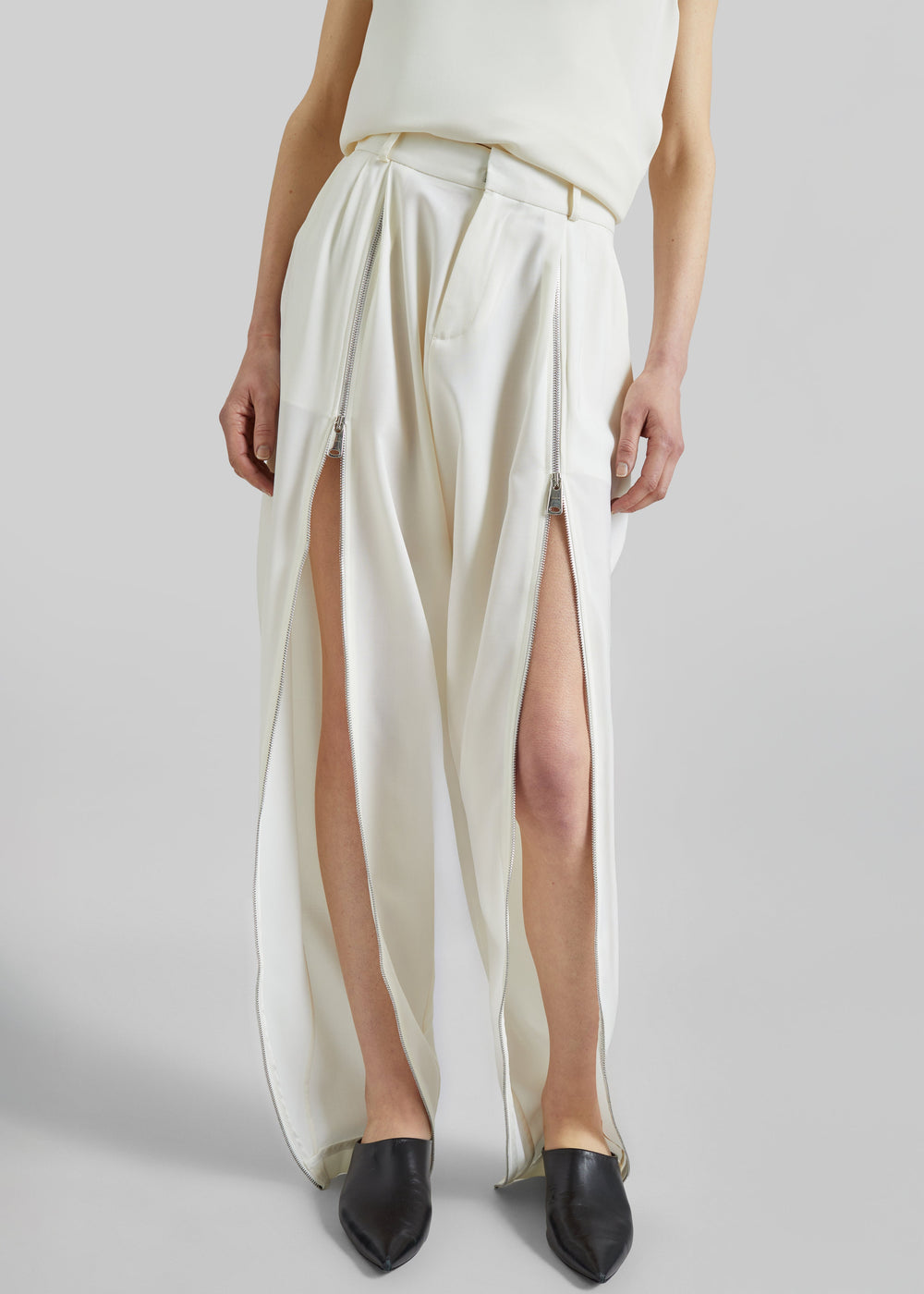 Coperni Double Zipped Sarouel Pants - White - 1
