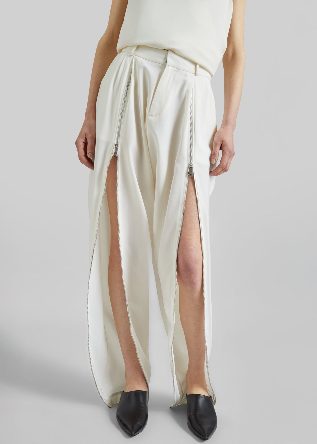 Coperni Double Zipped Sarouel Pants - White - 2