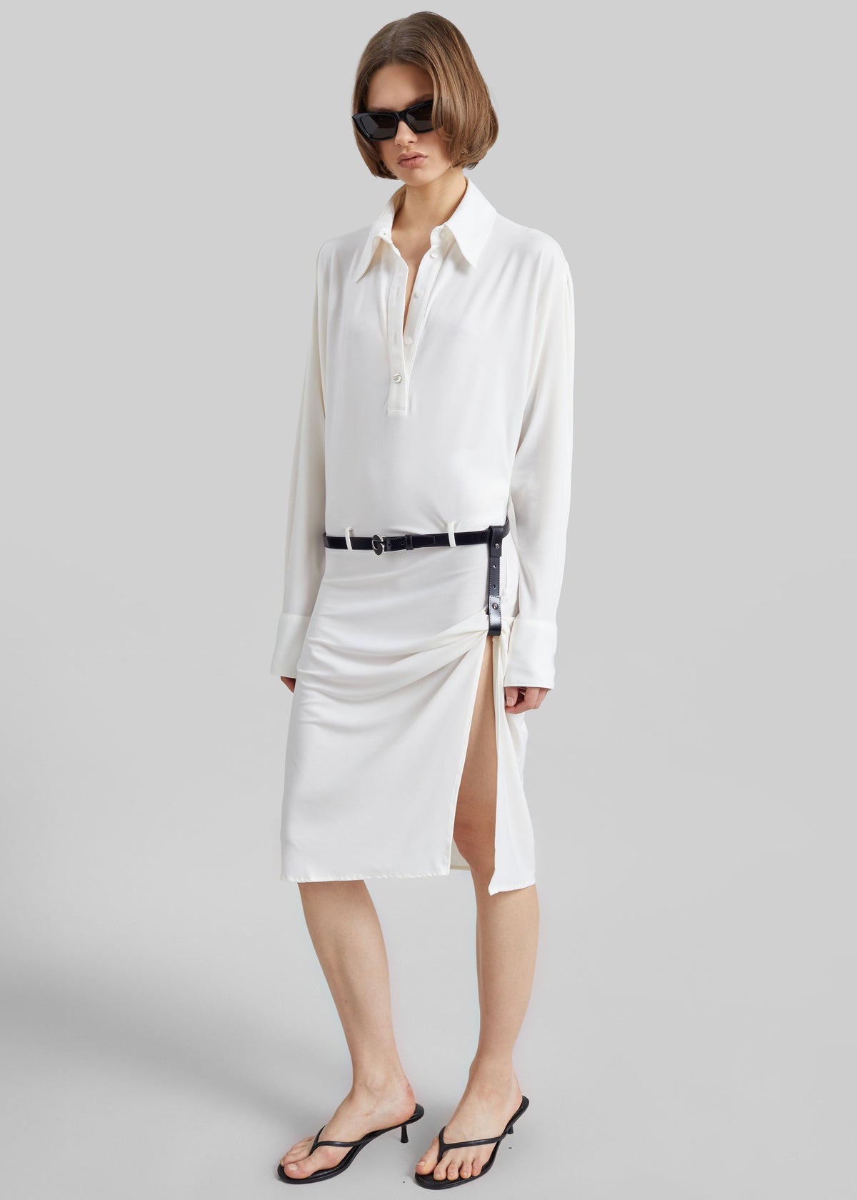 Coperni Draped Boxy Suspended Dress - White - 3