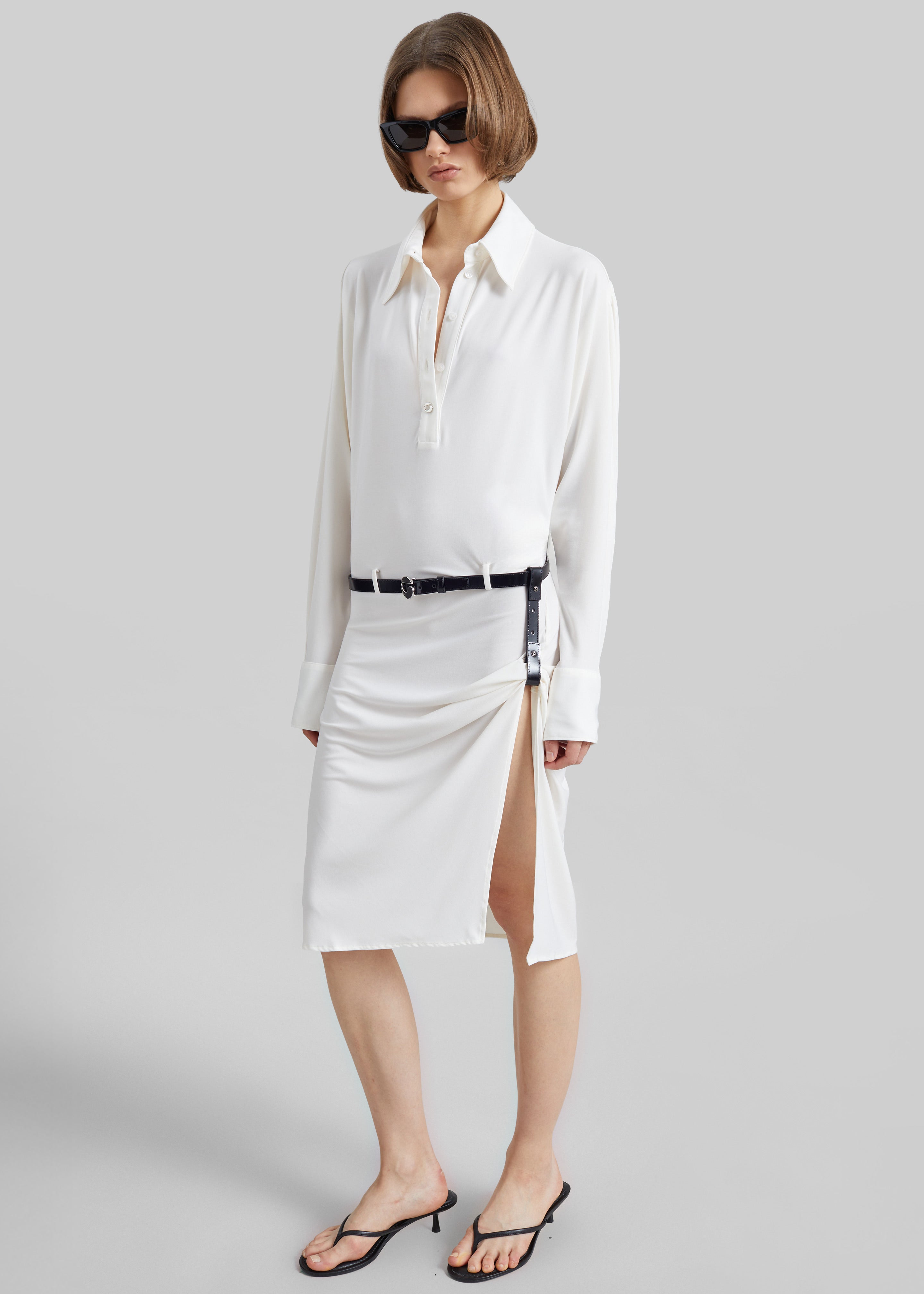 Coperni Draped Boxy Suspended Dress - White - 3