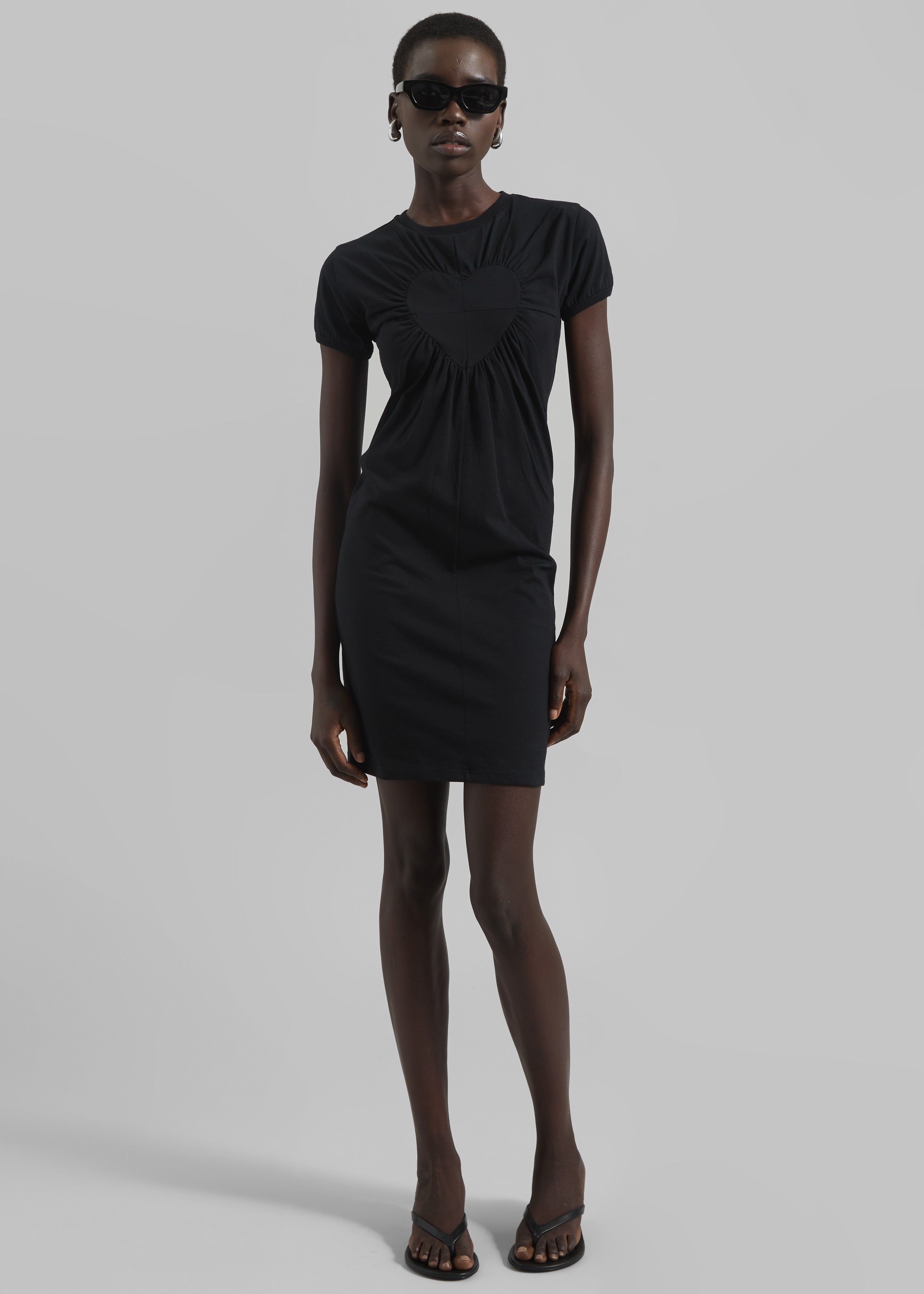 Coperni Gathered Heart Dress - Black - 3