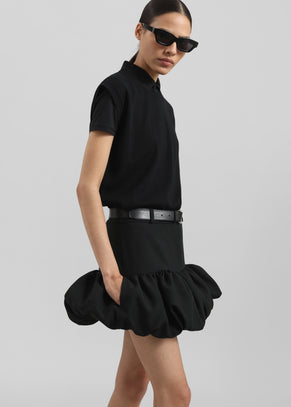 Coperni Gathered Hem Tailored Skirt - Black