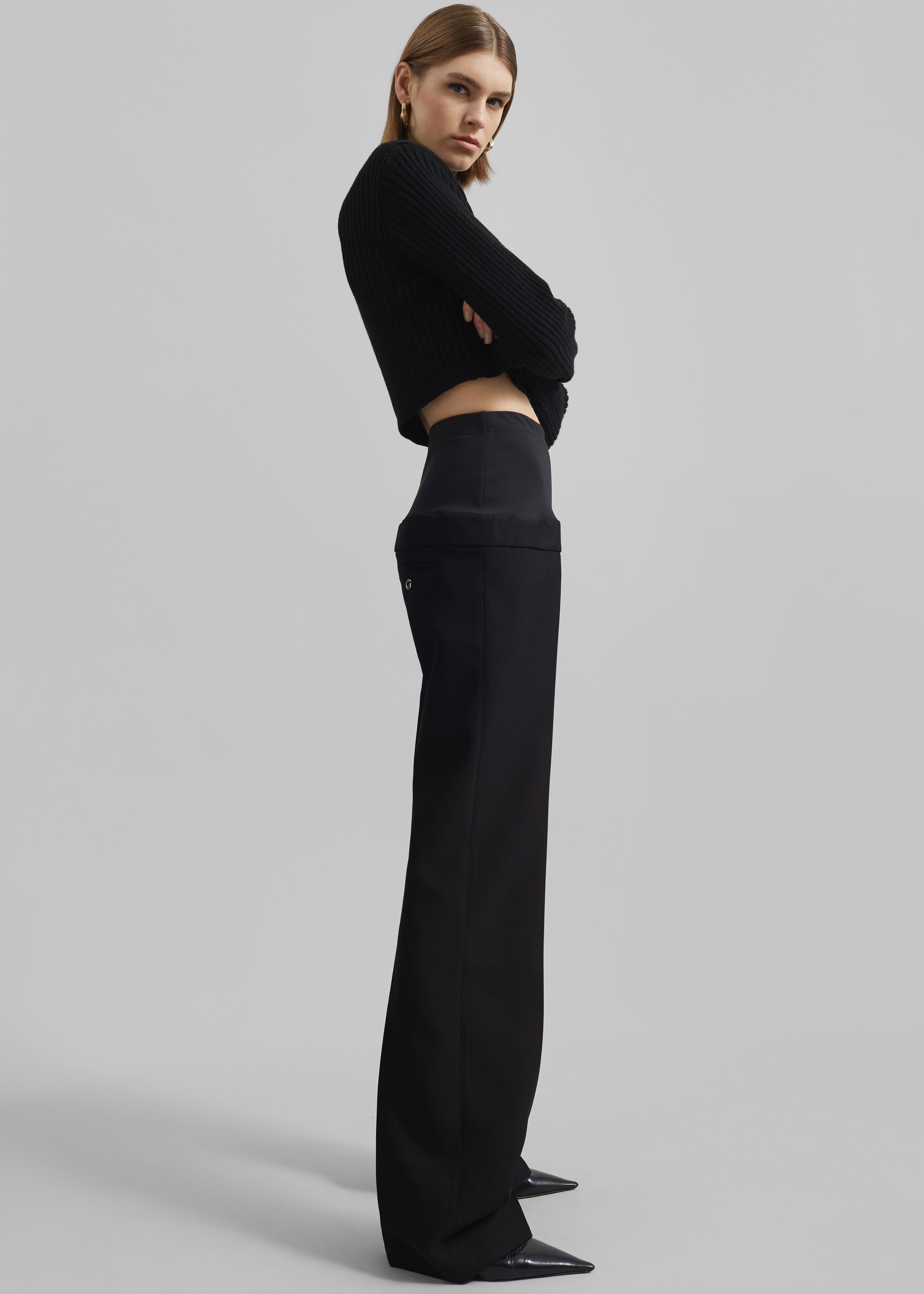 Coperni Hybrid Jersey Tailored Trousers - Black - 9