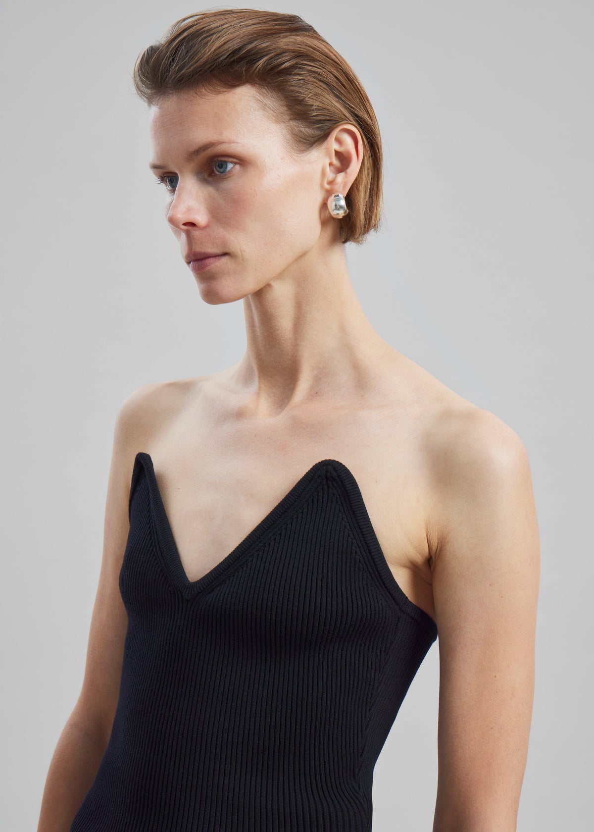 Coperni Knitted Bustier Top - Black - 2