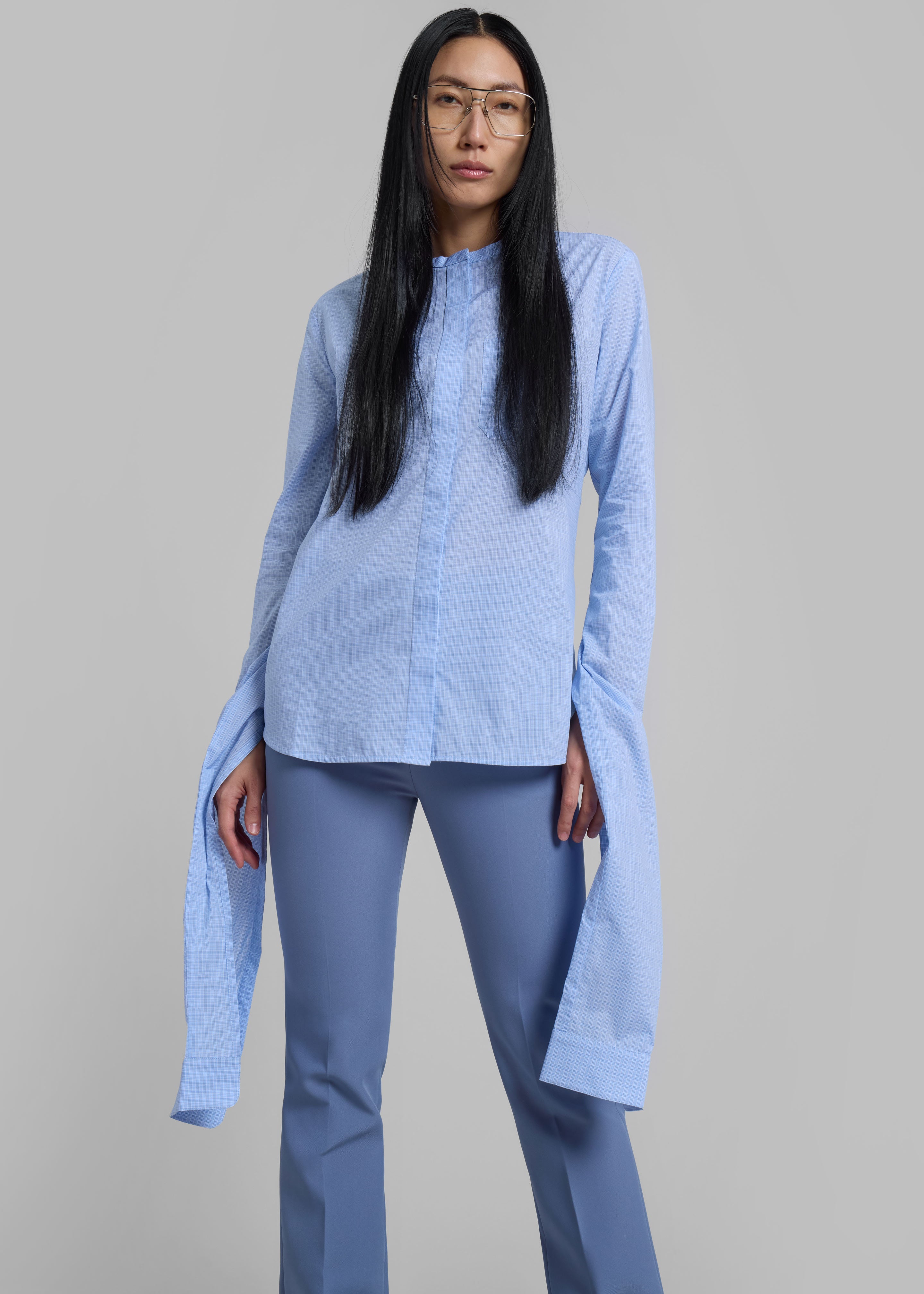 Coperni Knot Sleeve Shirt - Blue/White - 3