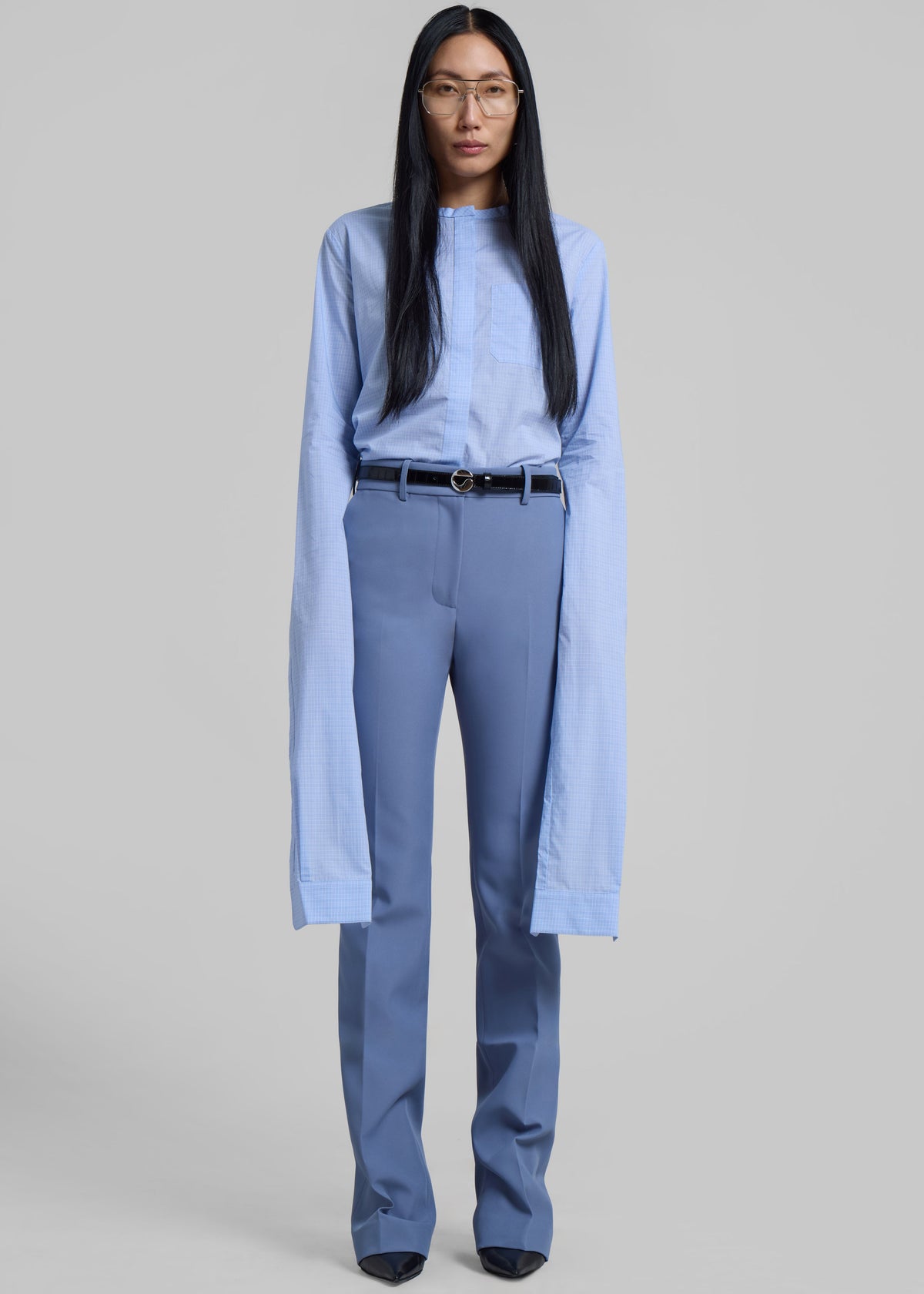 Coperni Knot Sleeve Shirt - Blue/White - 5