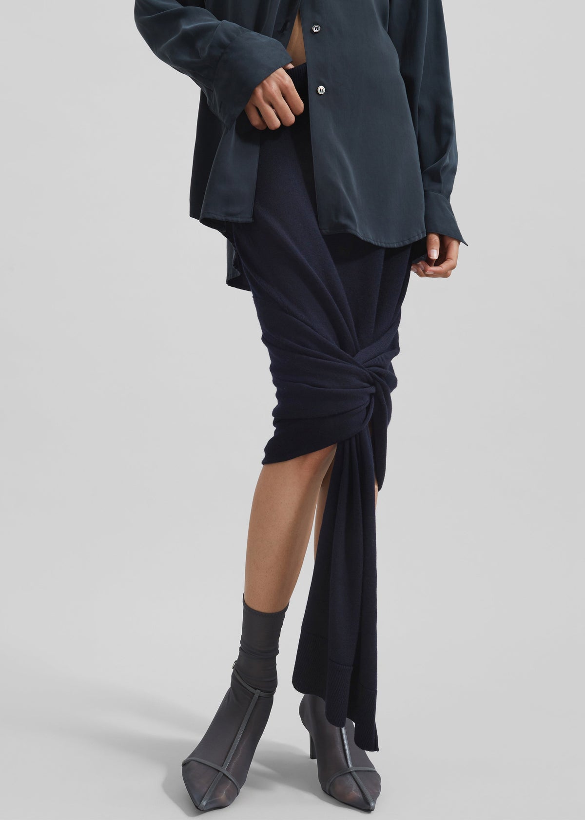 Coperni Knotted Bottom Skirt - Blue - 1