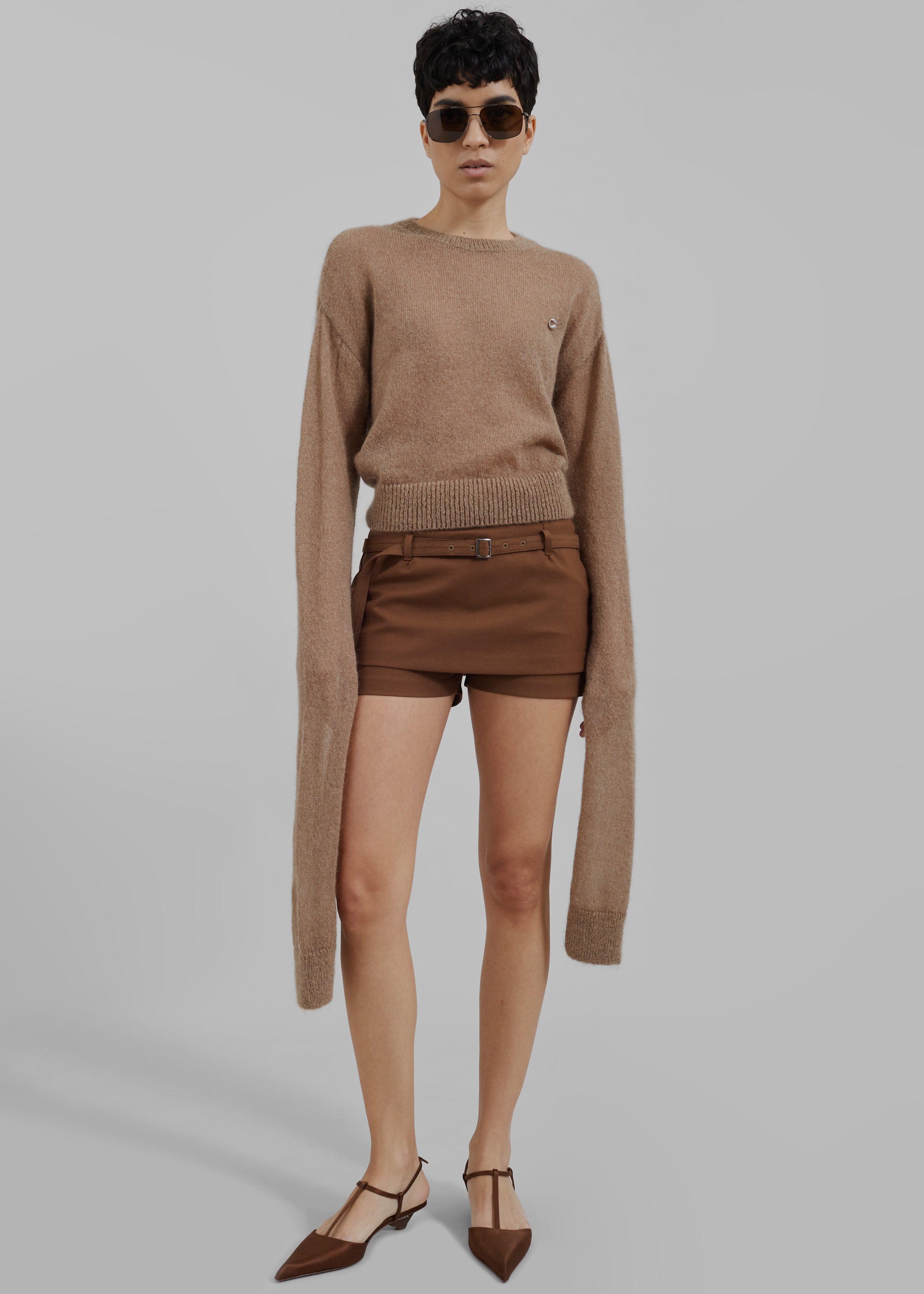 Coperni Knotted Sleeves Jumper - Light Brown - 2