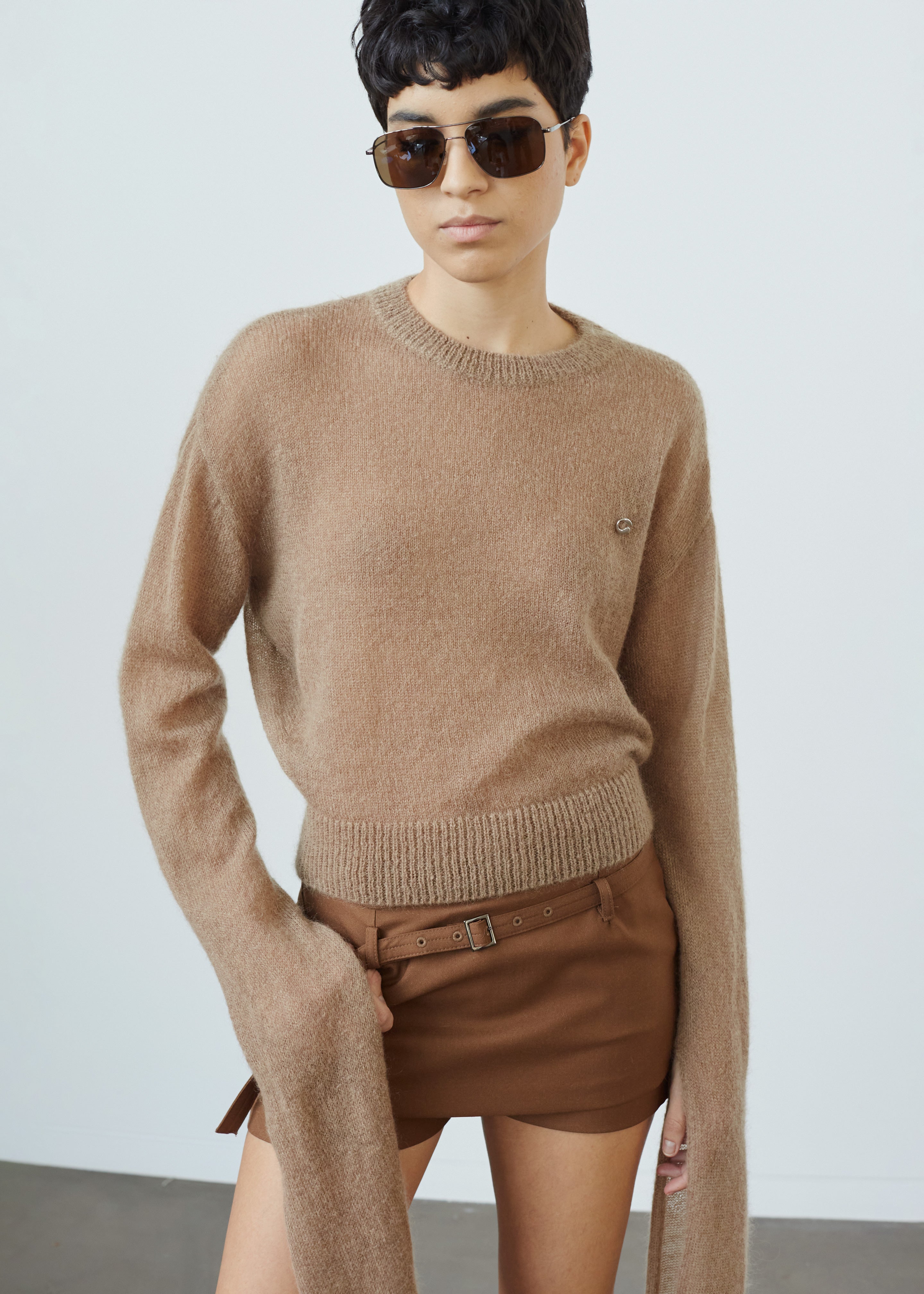 Coperni Knotted Sleeves Jumper - Light Brown - 1