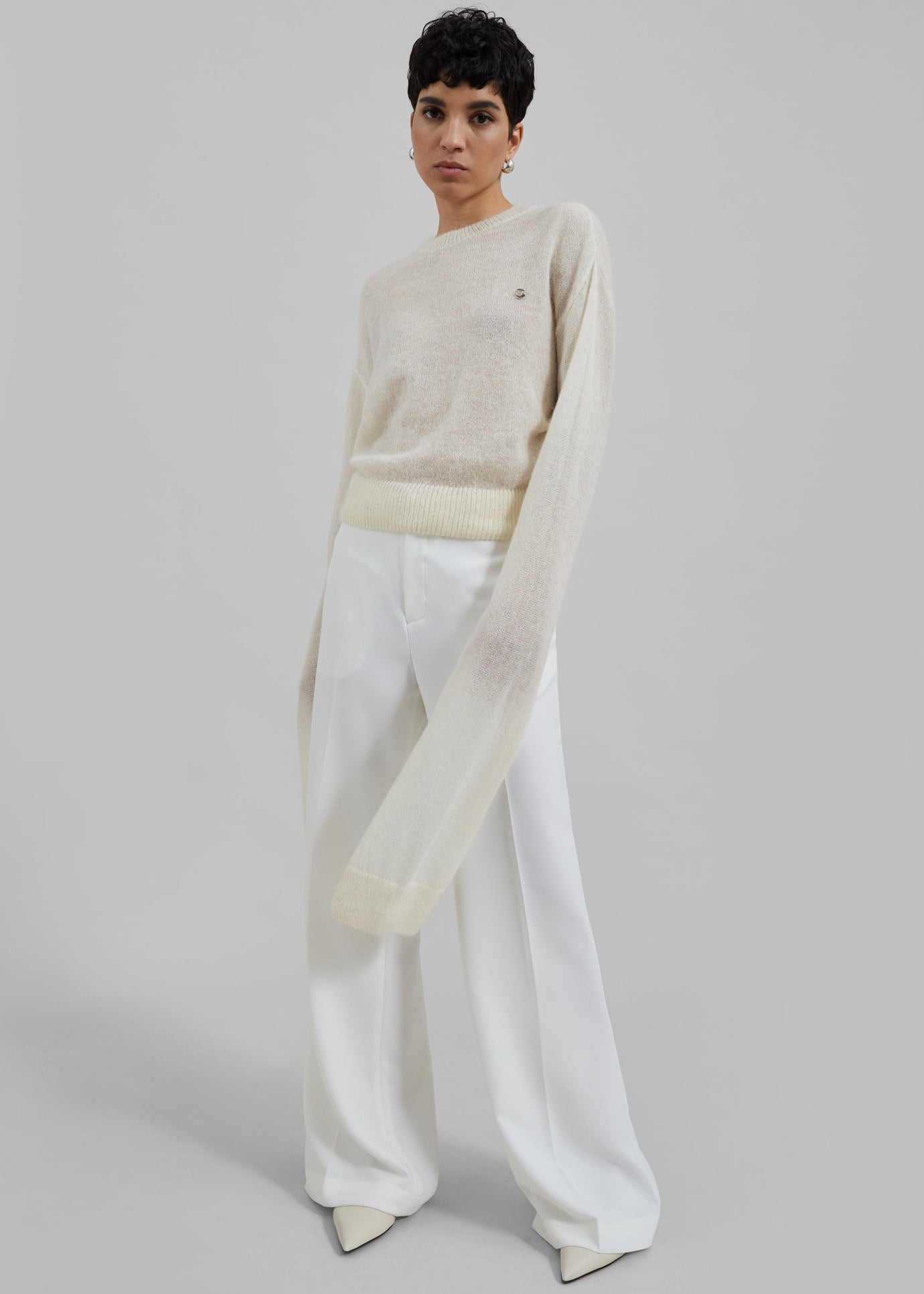 Coperni Knotted Sleeves Jumper - White